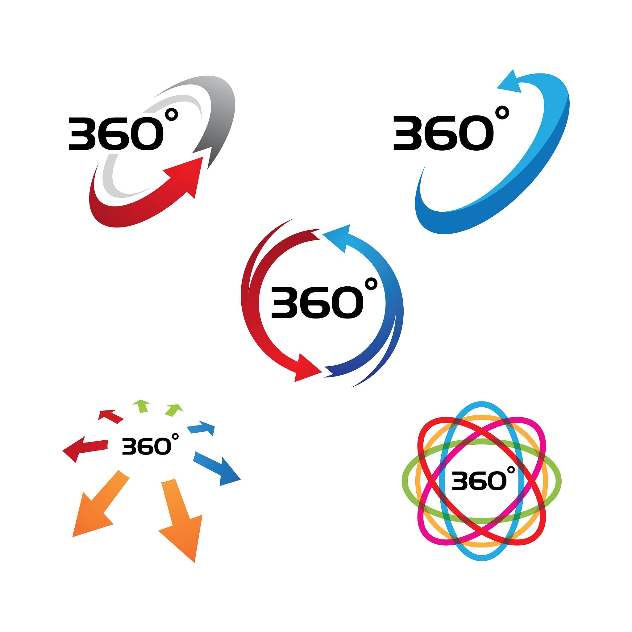360 degree view related vector icons