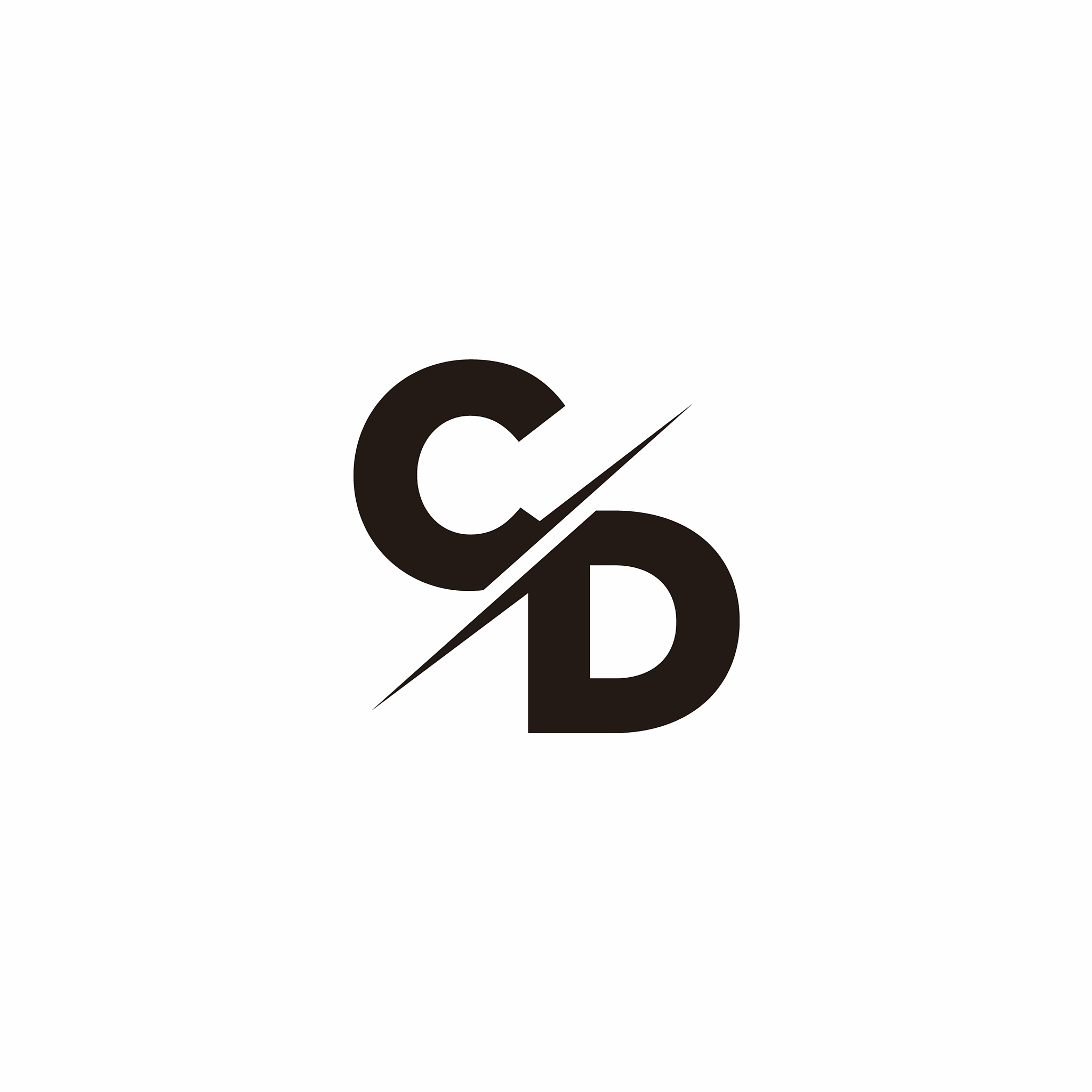cd logo letter monogram slash with modern logo
