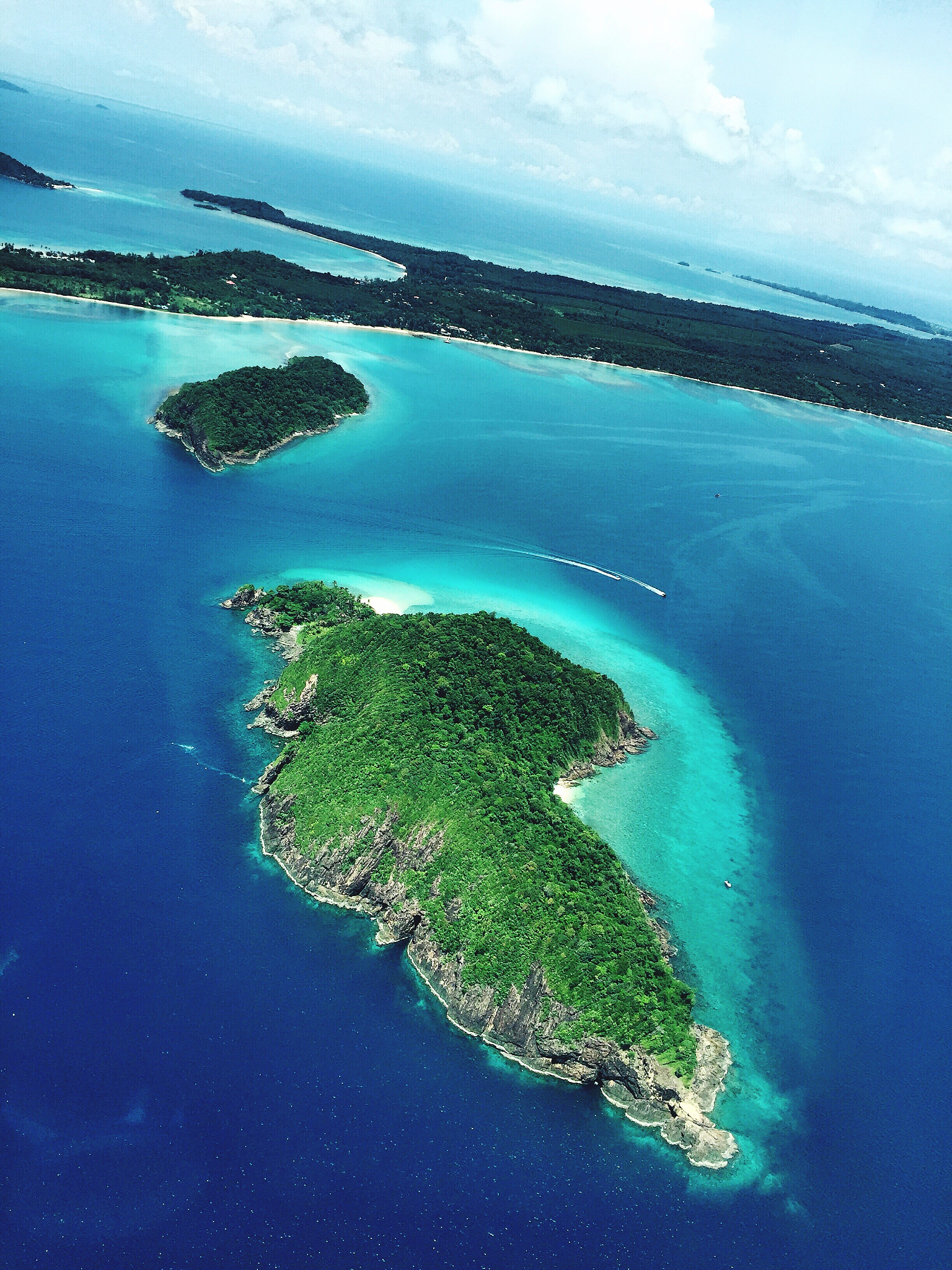 high angle view of sea against sky