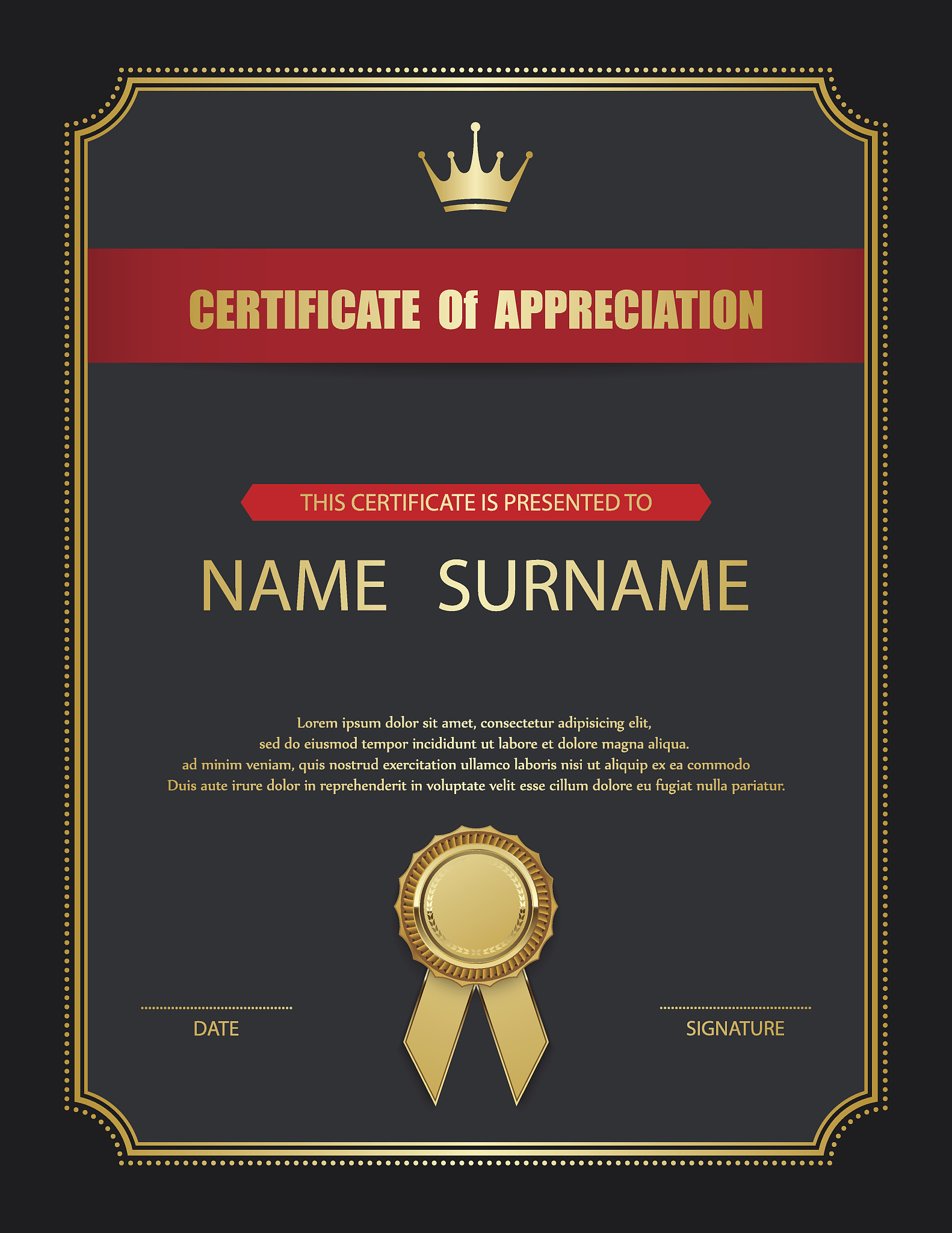 vector certificate template.
