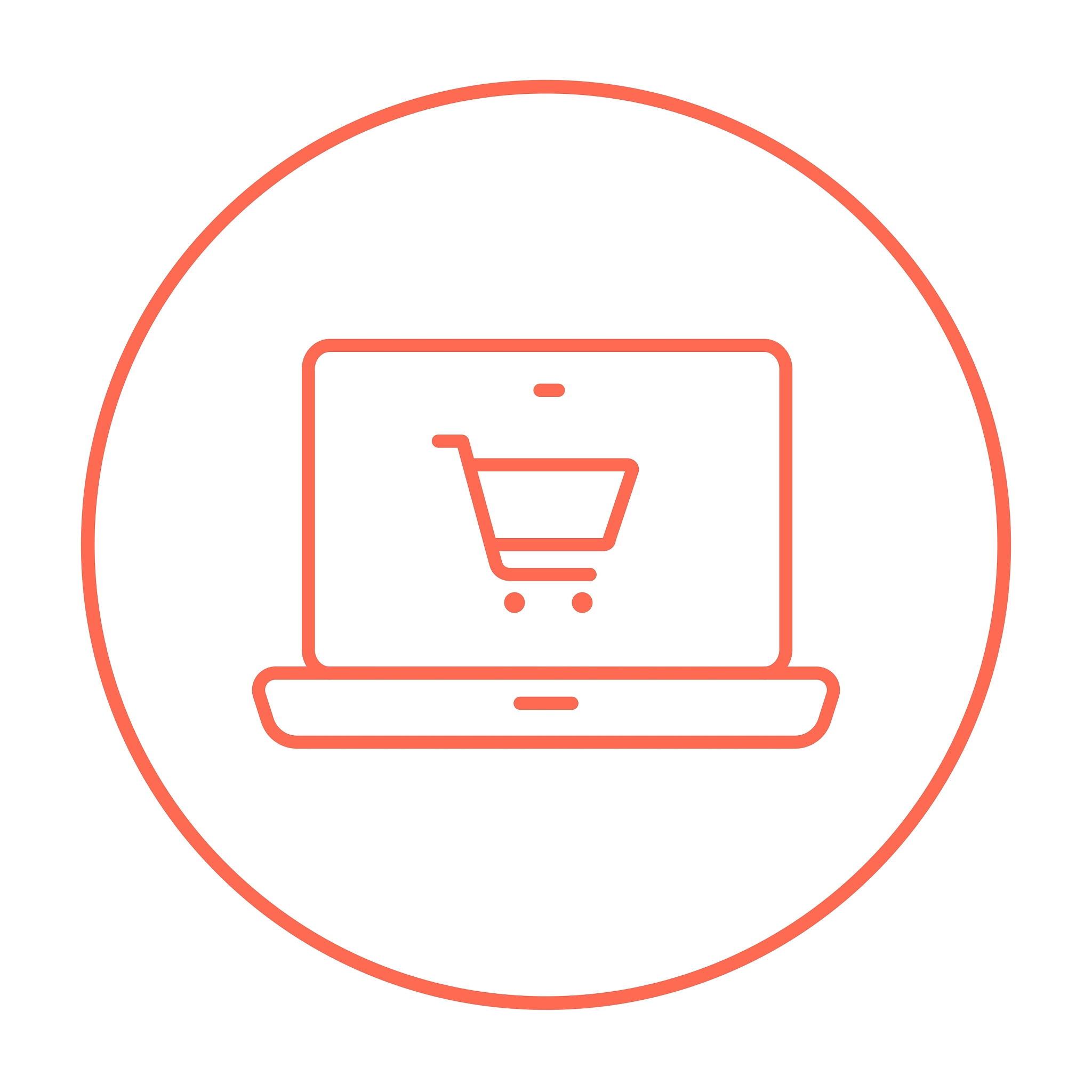 online shopping line icon