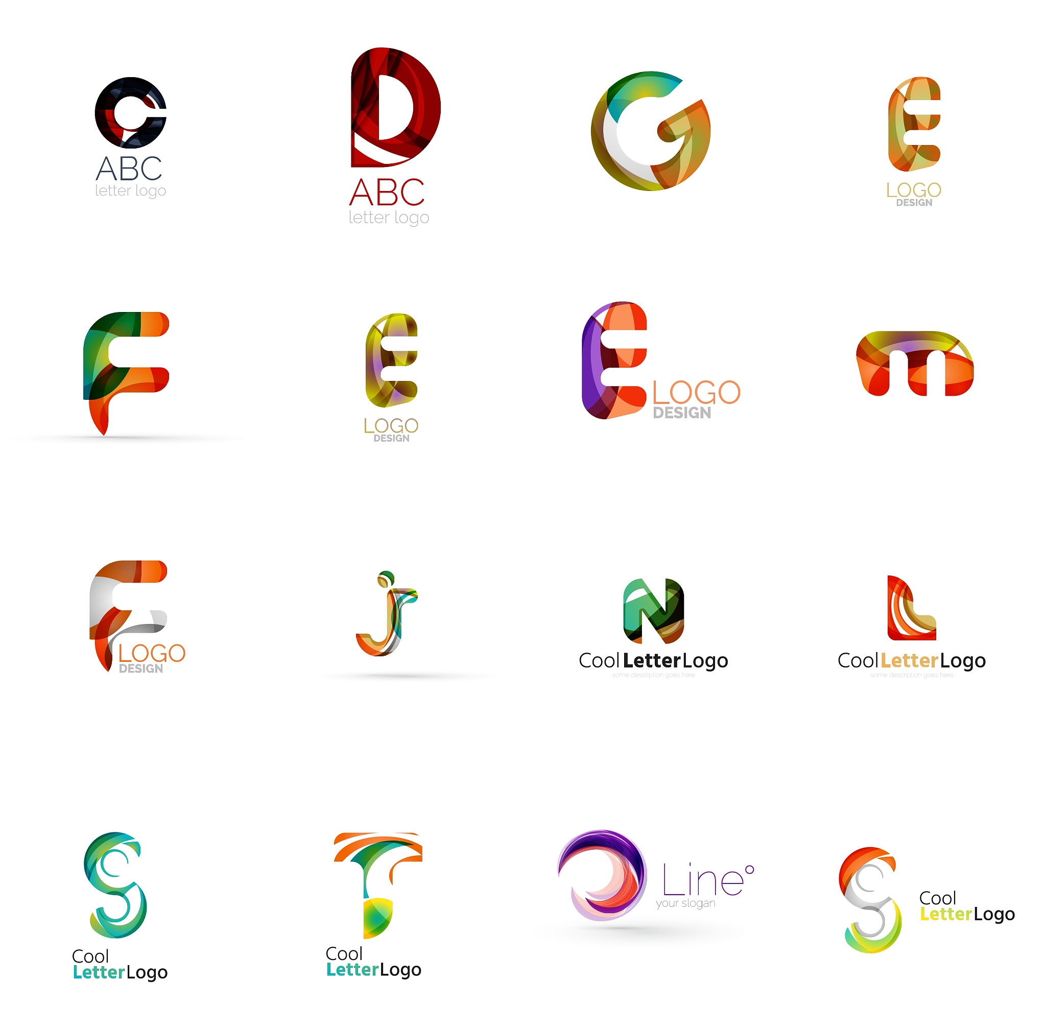 set of universal company logo ideas business icon