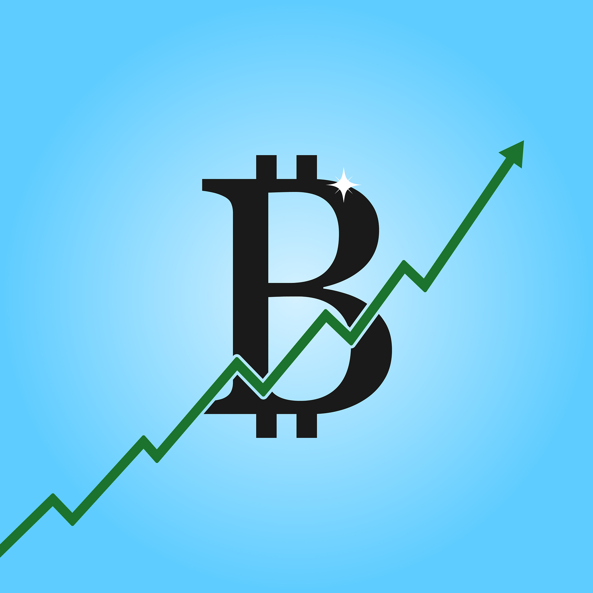 bitcoin growth graph bitcoin sign with arrow up
