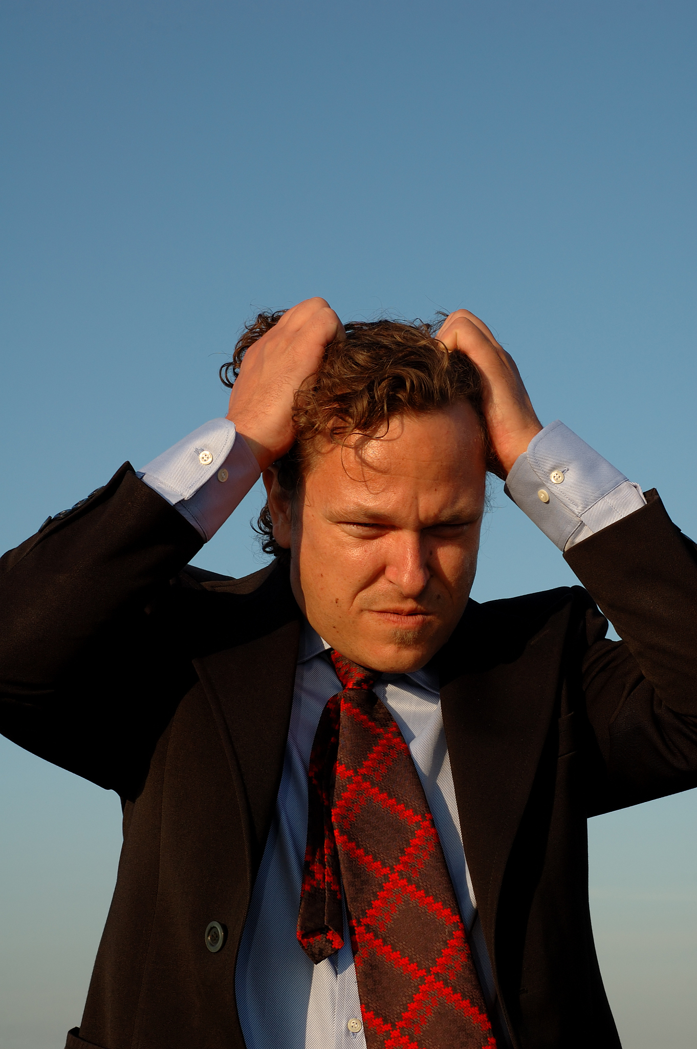stressed businessman or salesman.