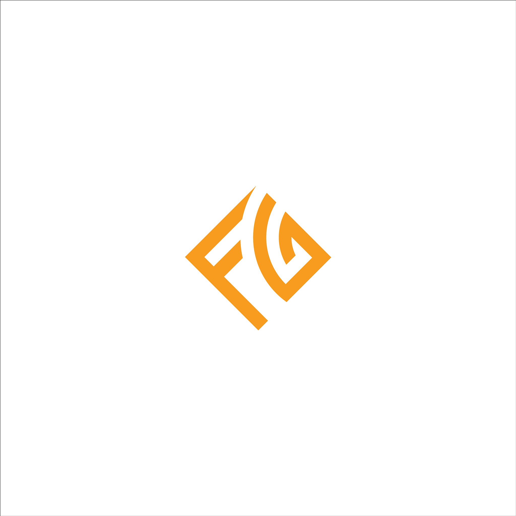 initial letter fg or gf logo design template