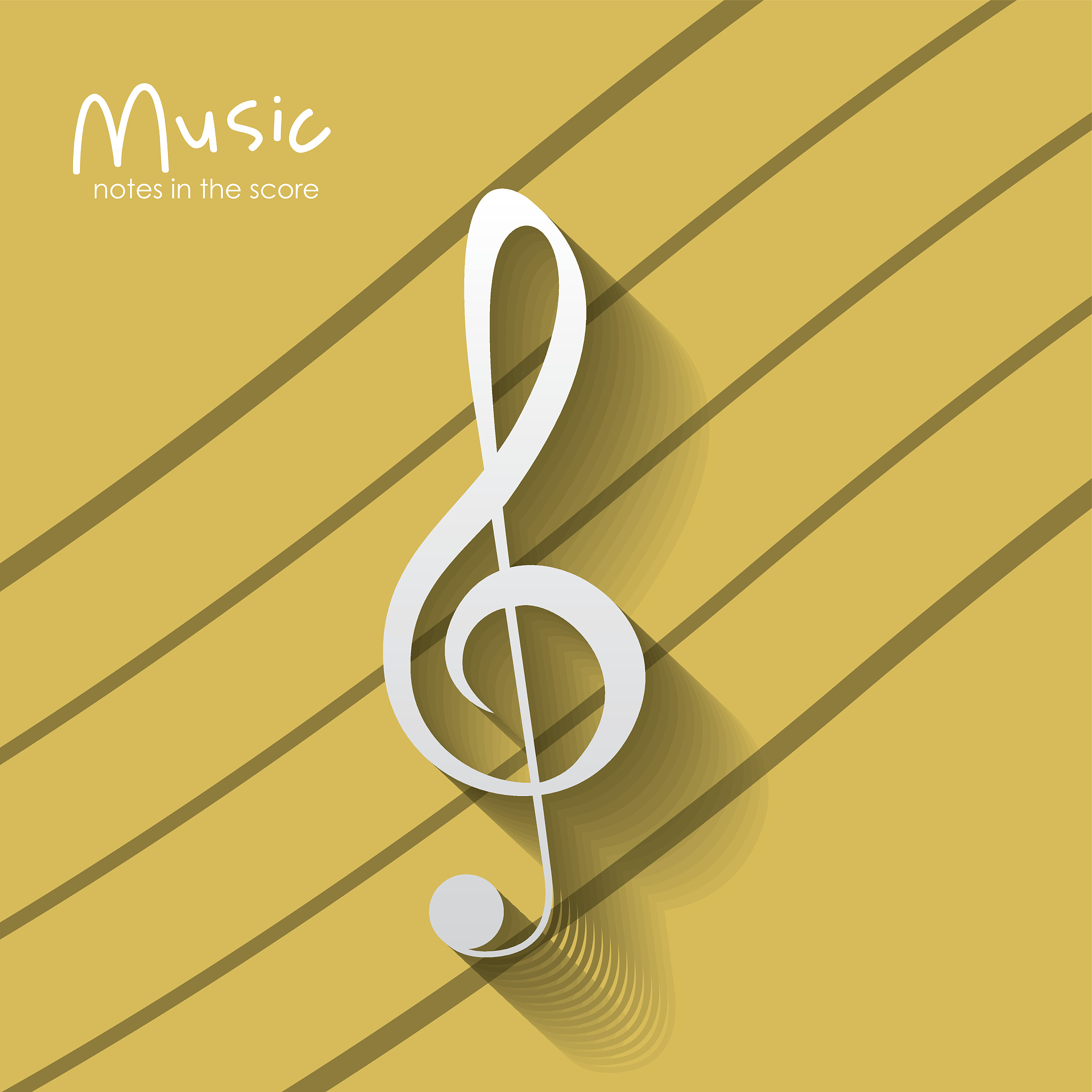 music note over striped background design