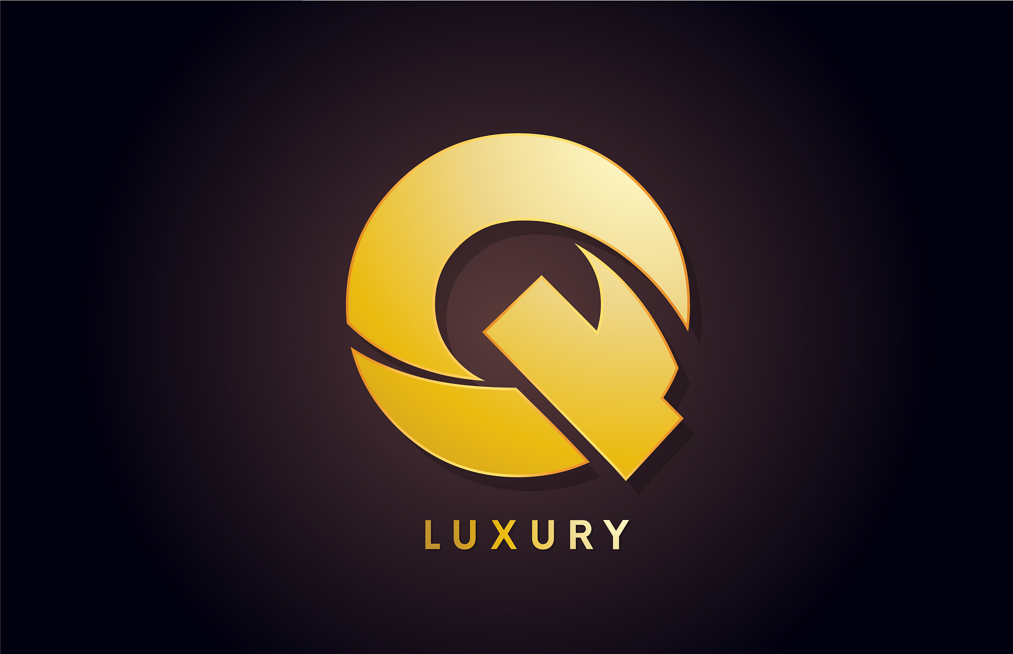 golden q luxury alphabet letter logo design icon