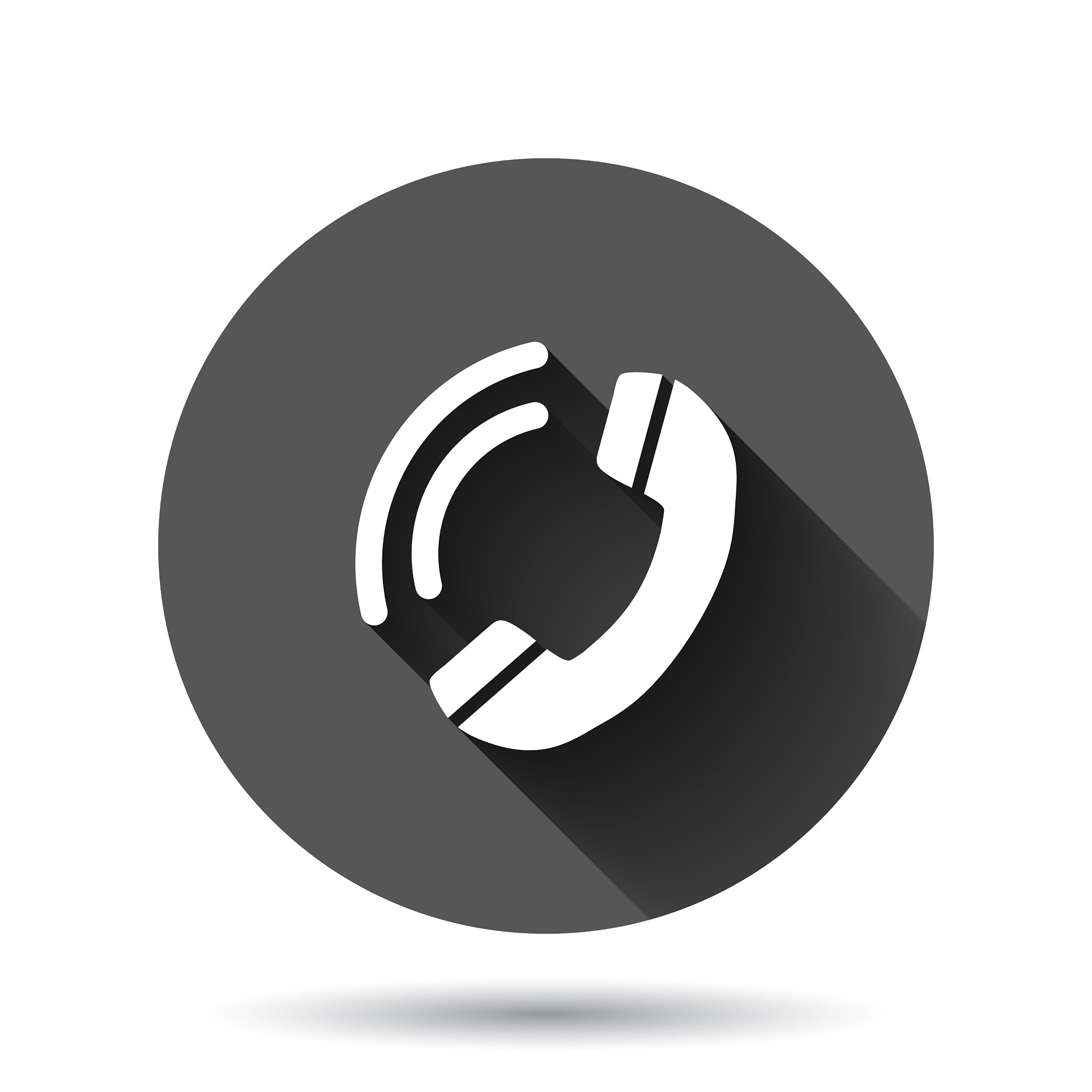 phone icon in flat style telephone call on black