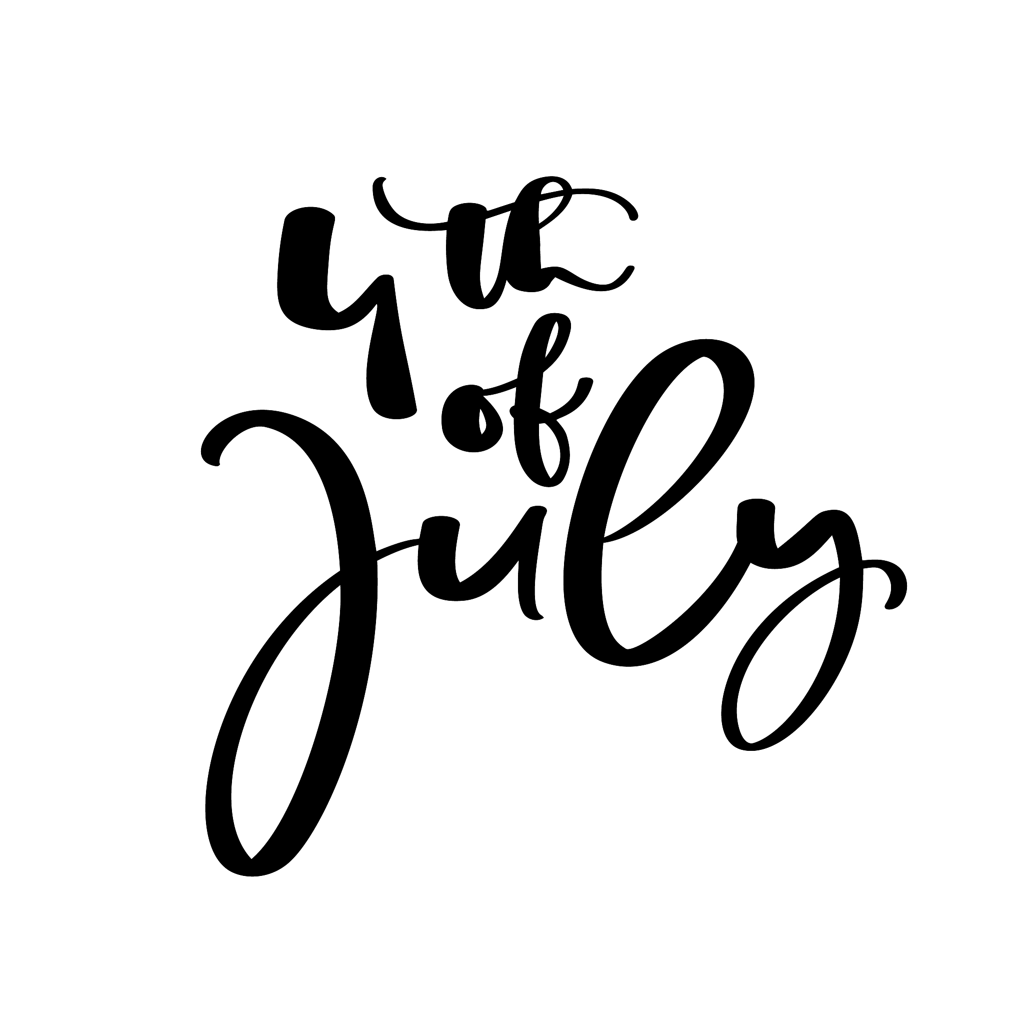 hand drawn vector lettering text 4 th july. illustration calligr