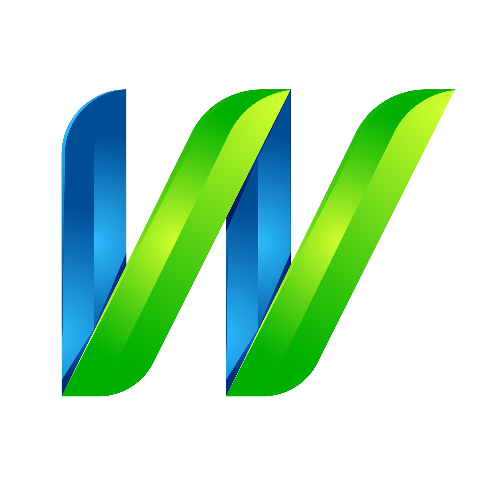 w letter leaves eco logo volume icon