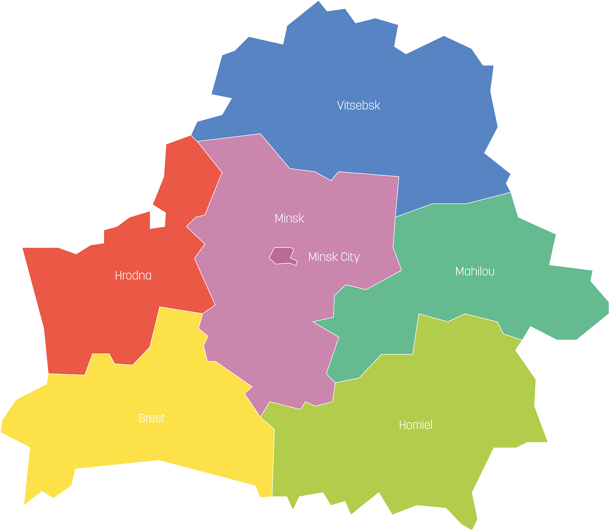 regions belarus map regional country