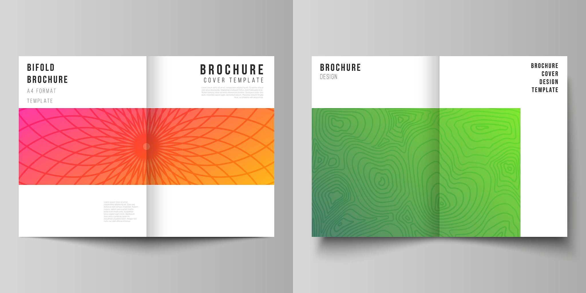 vector layout of two a4 format modern cover mockups design templ
