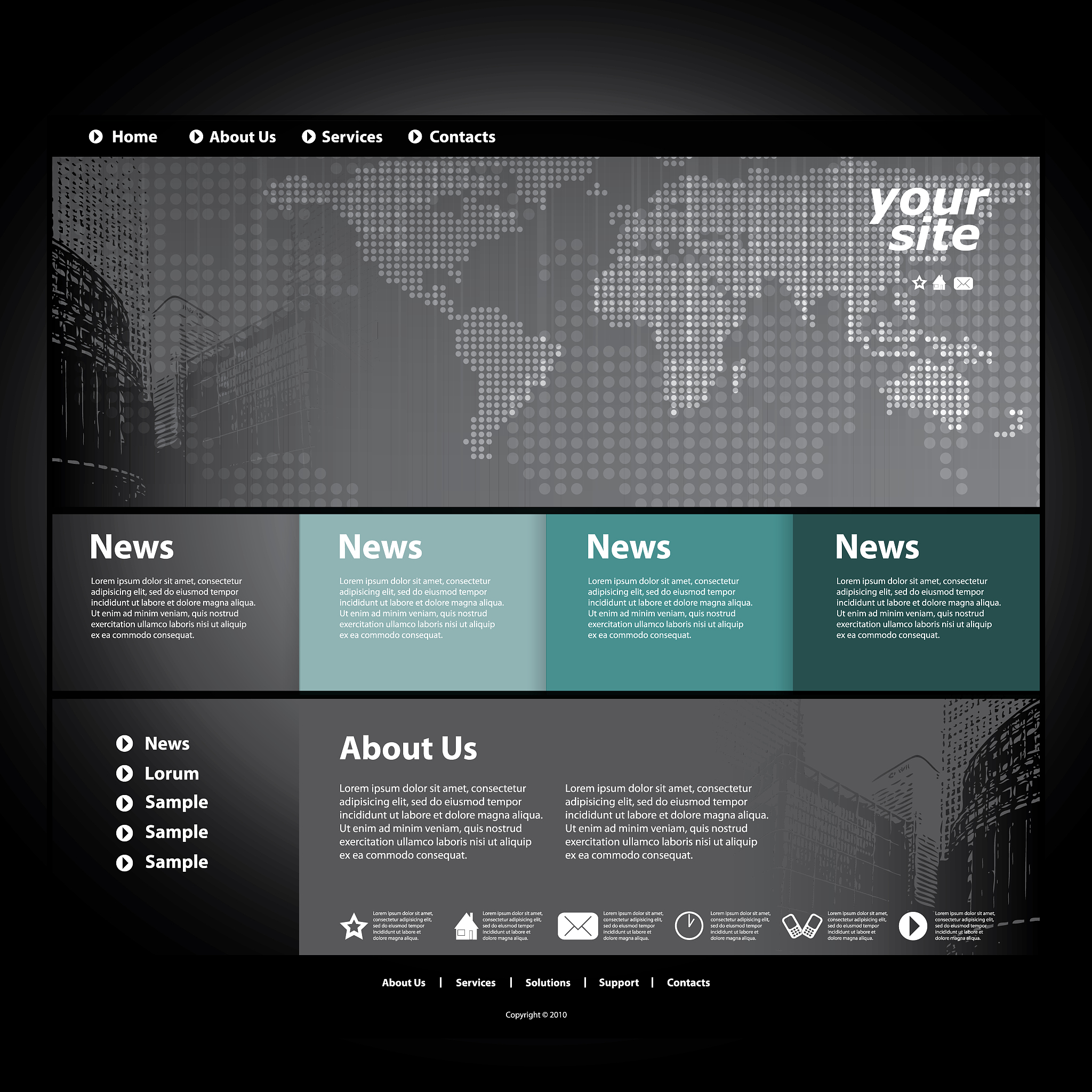 one page business website template