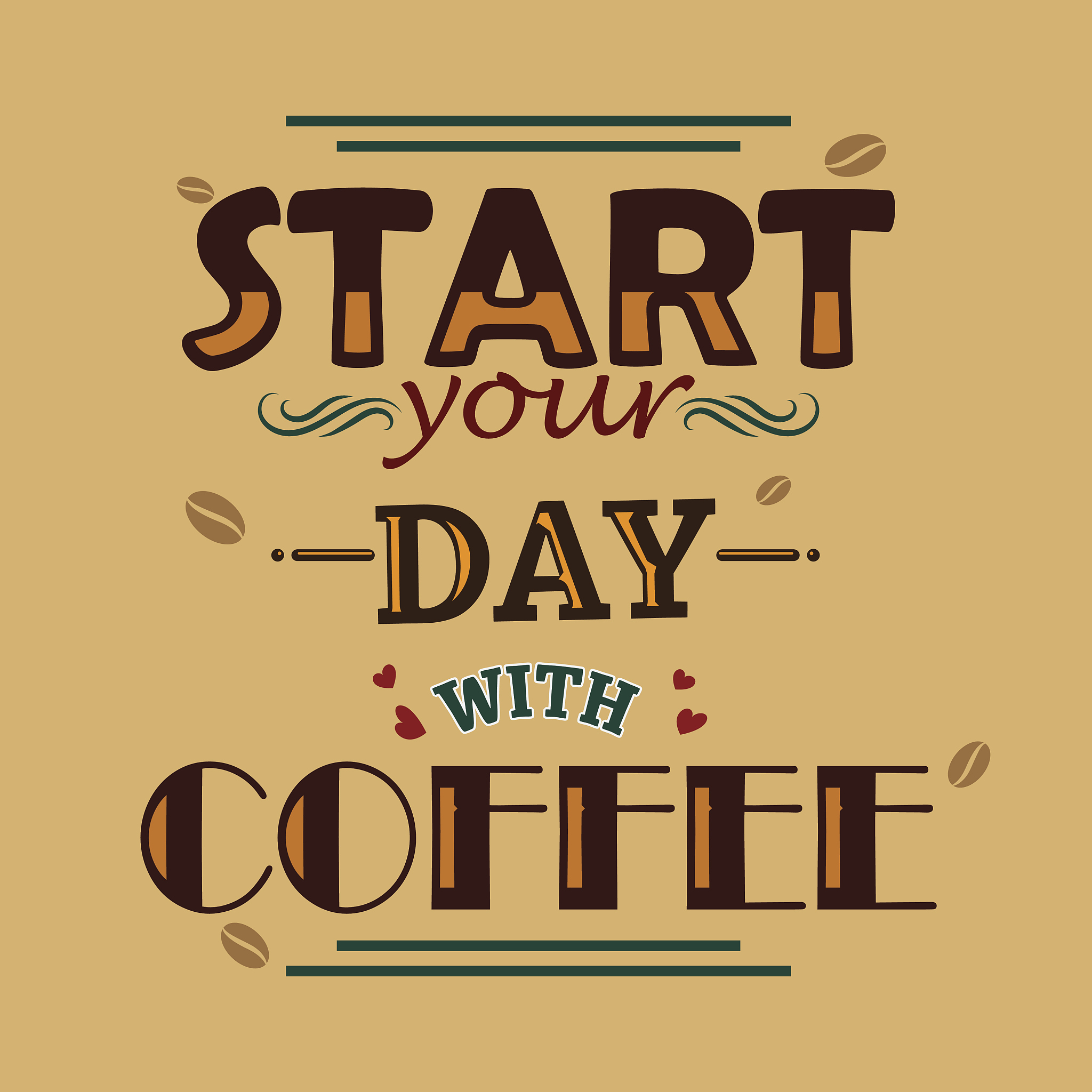 vintage poster of coffee inspiration quotation