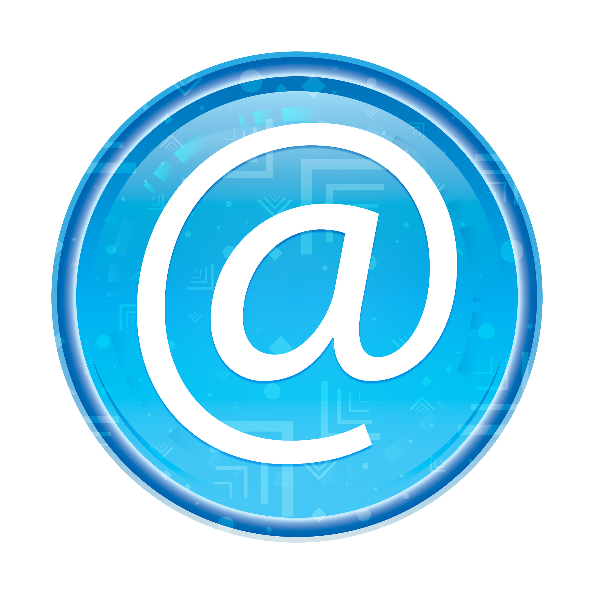 email address icon floral blue round button