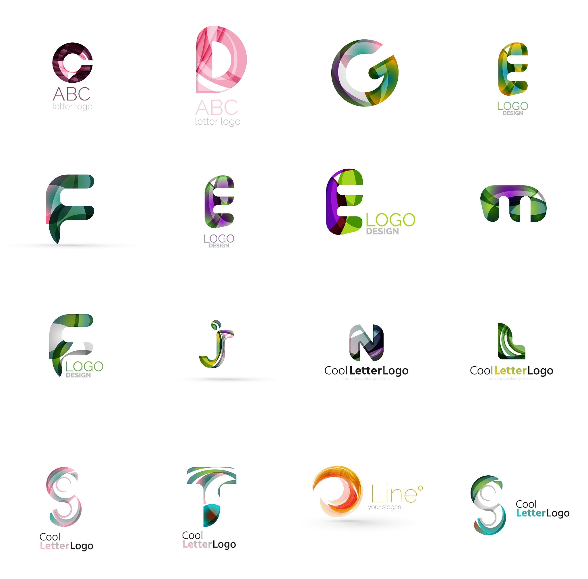 set of universal company logo ideas business icon