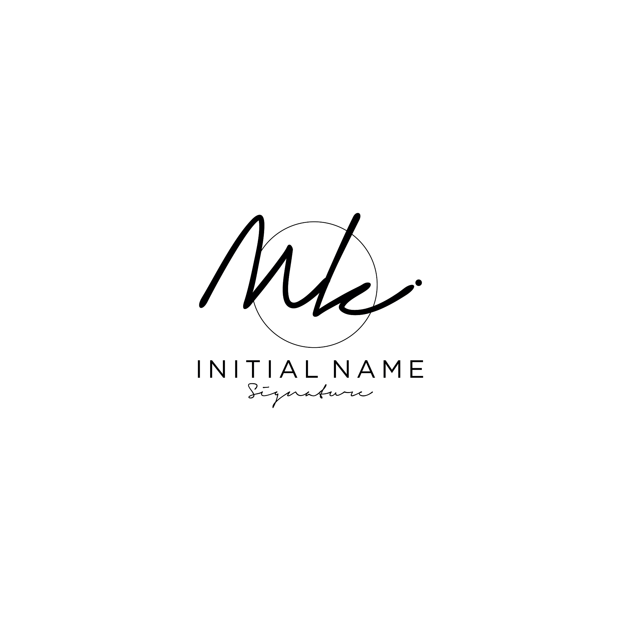 mk initial handwriting logo design