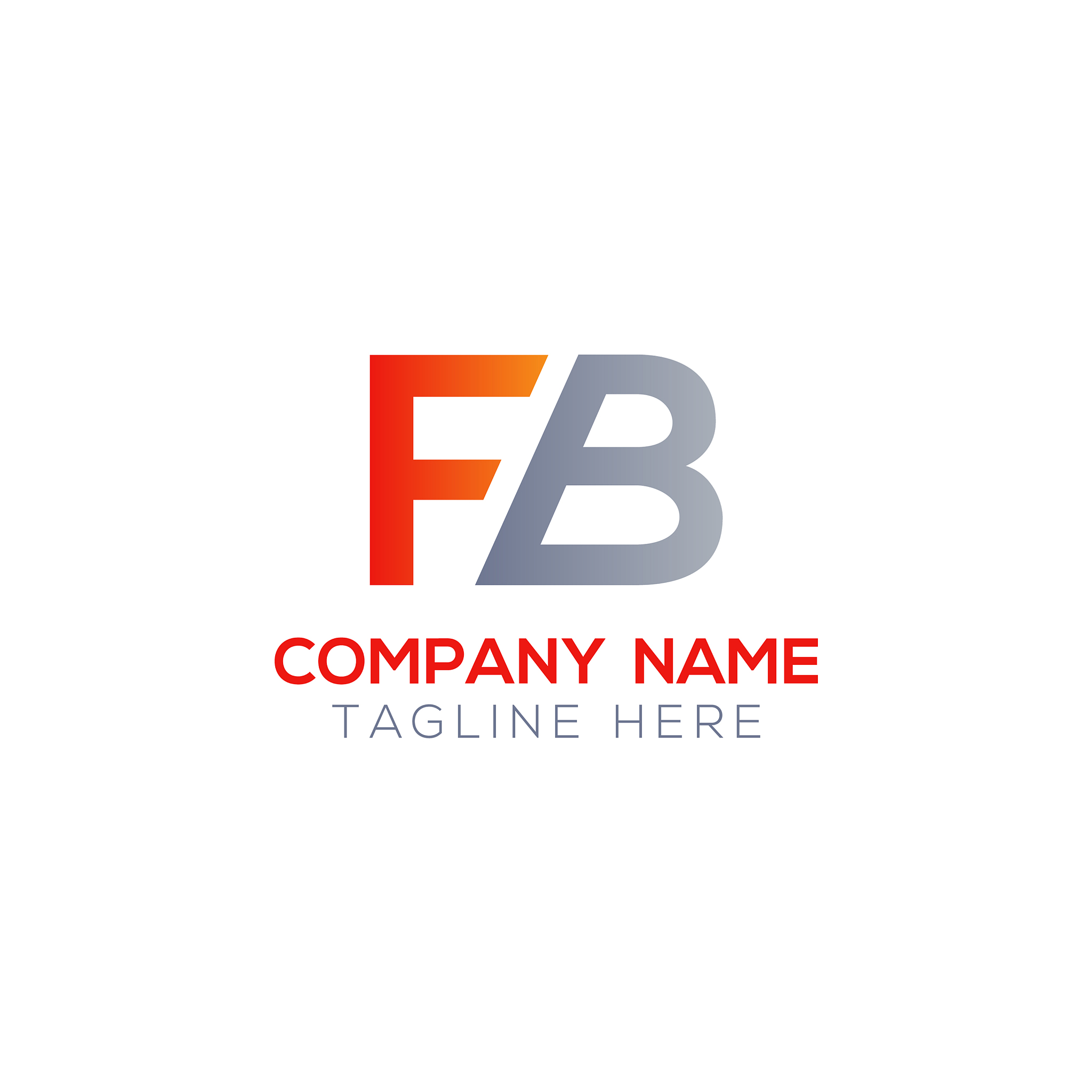 initial letter fb logo design template creative