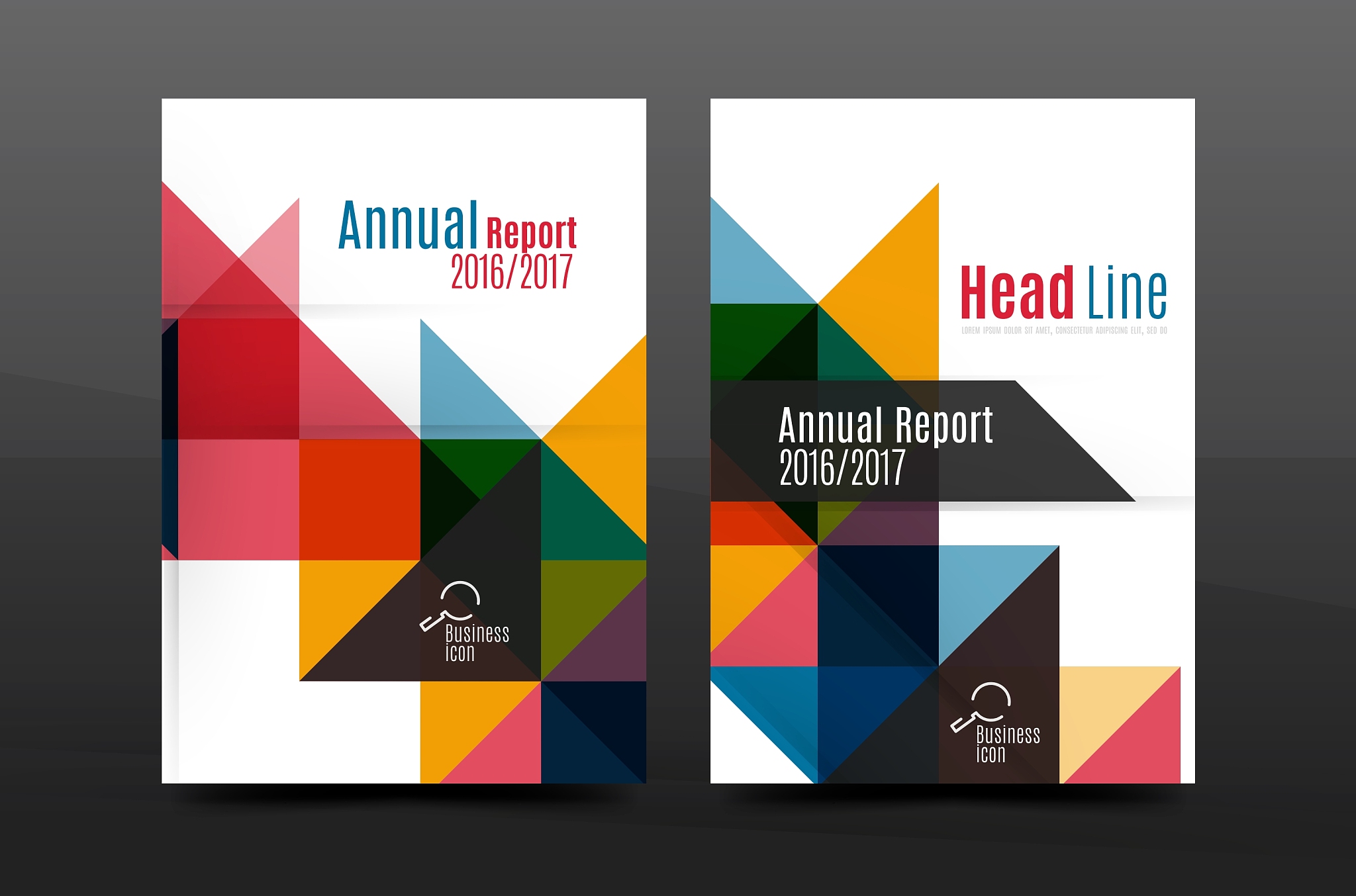 colorful geometry design annual report a4 cover