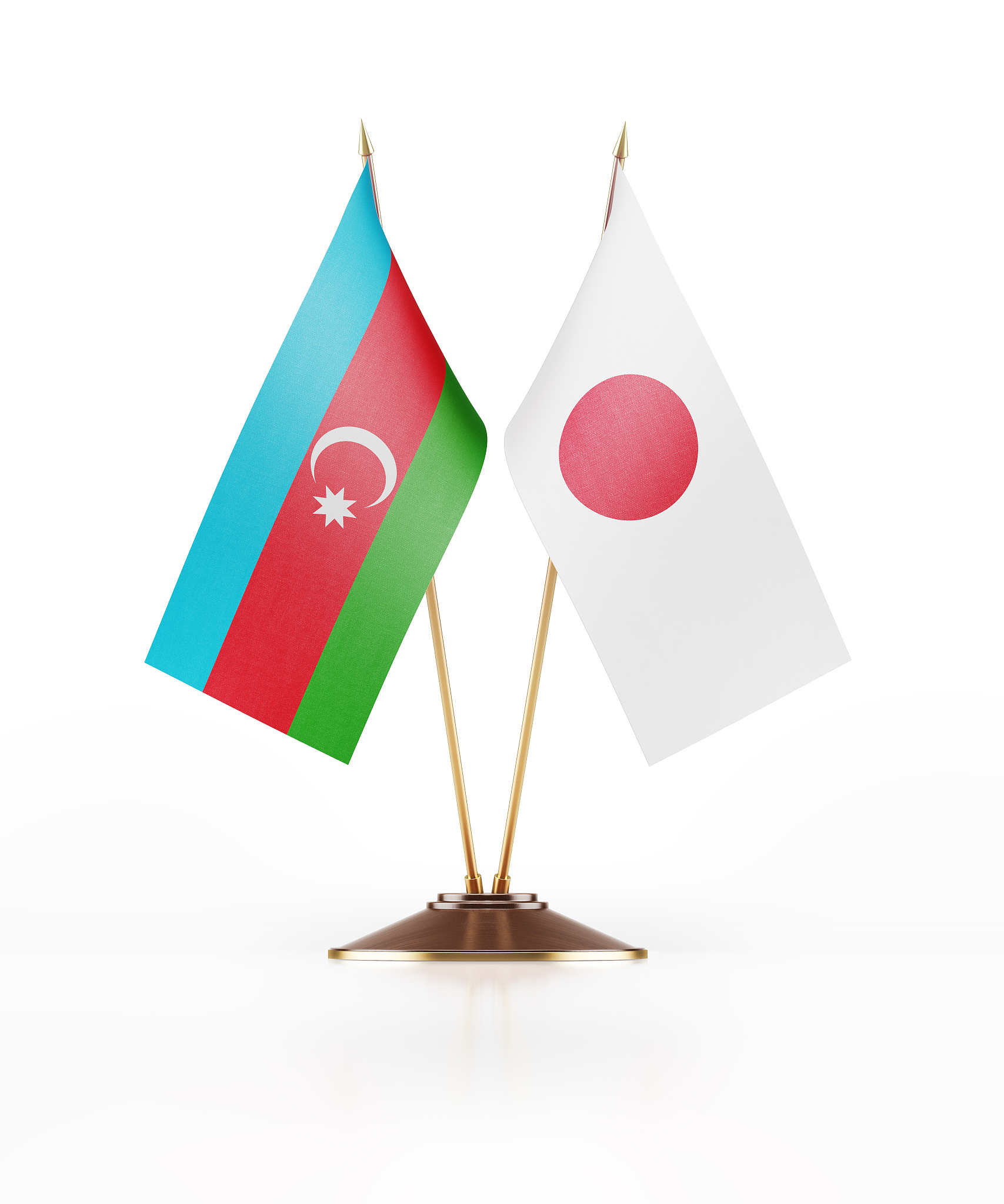 miniature flag of azerbaijan and japan