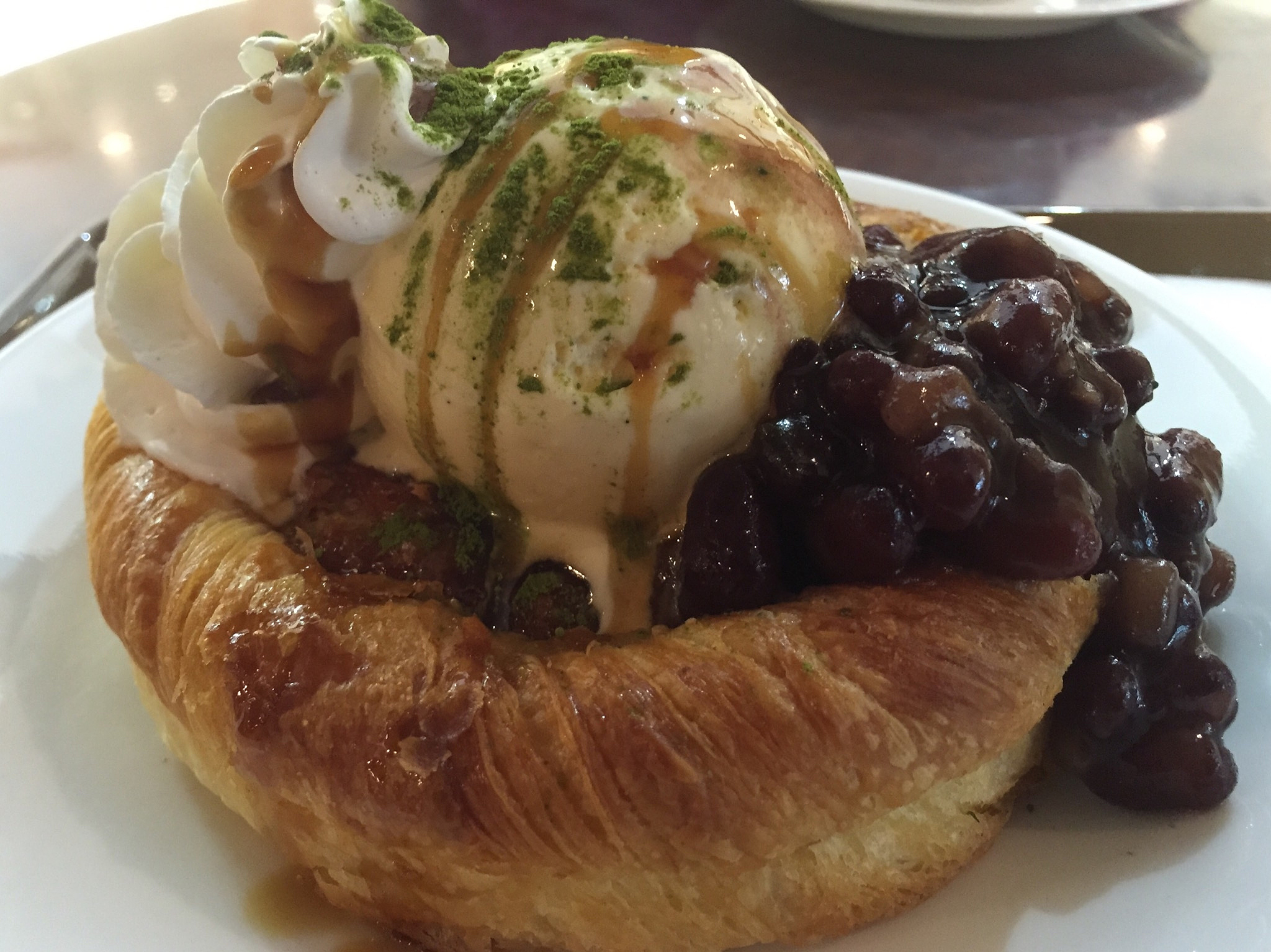 close-up of served ice cream in plate