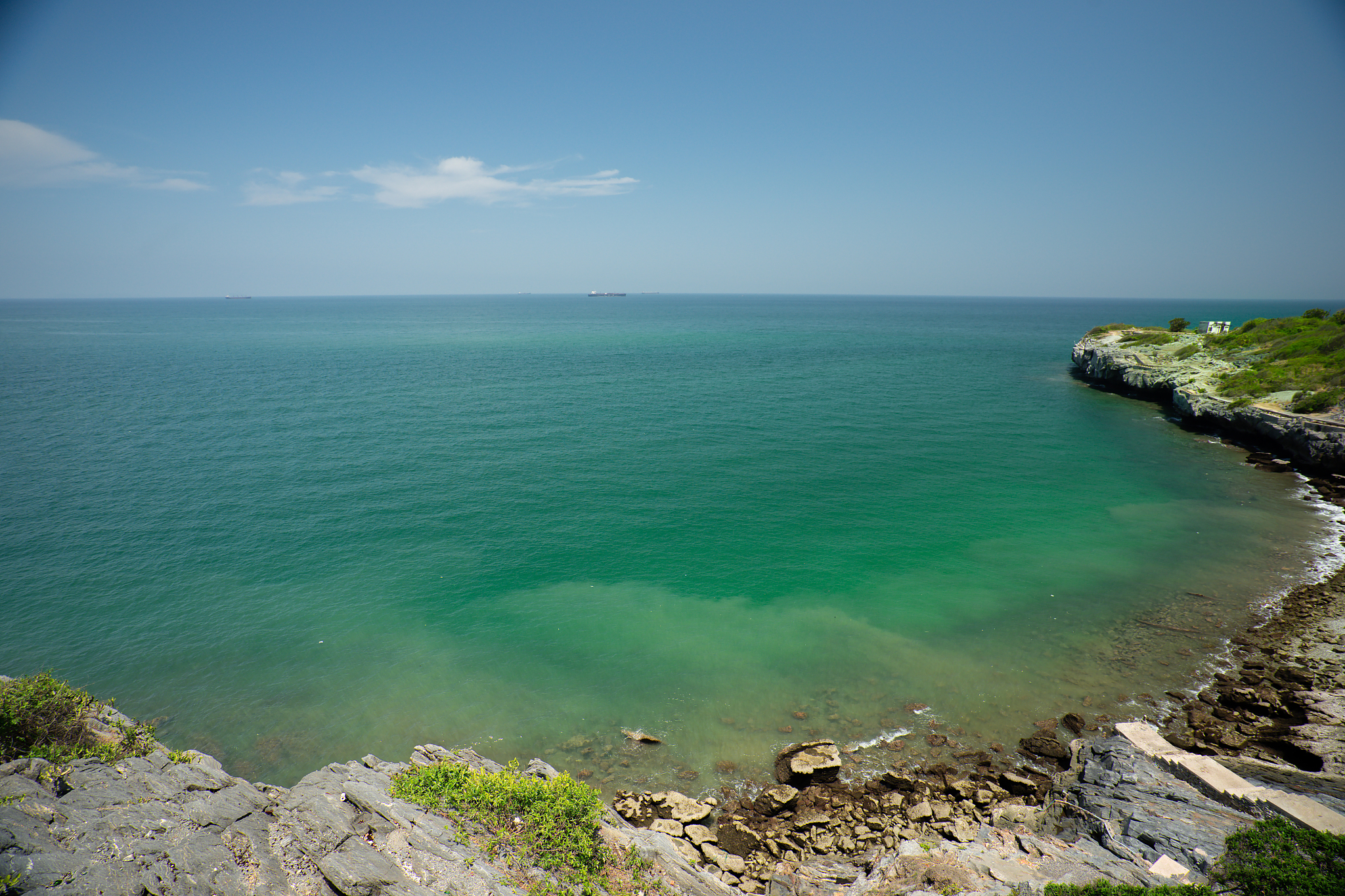 the sea landscape on hellfire pass beach of koh si chang, chonbu