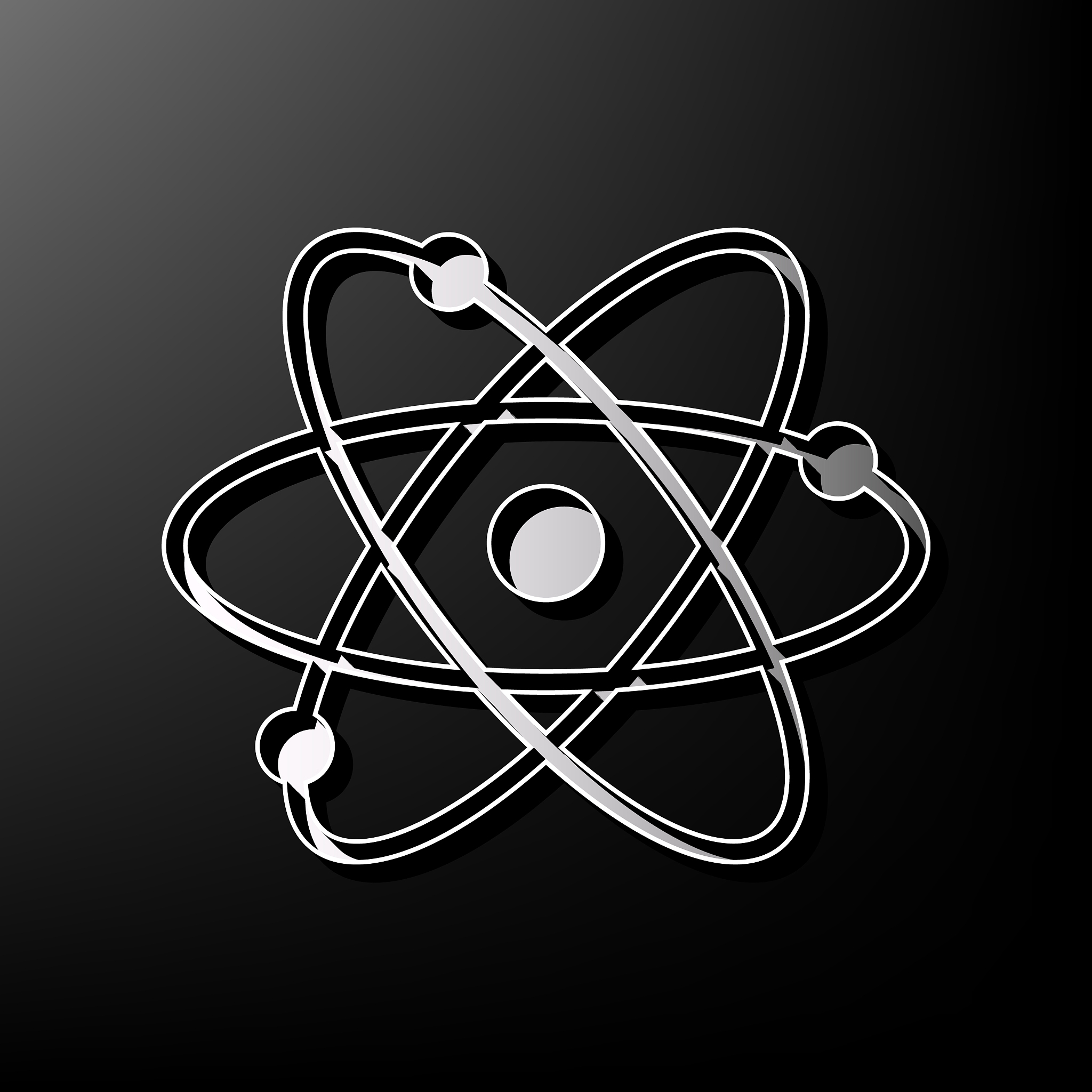 atom sign gray 3d printed