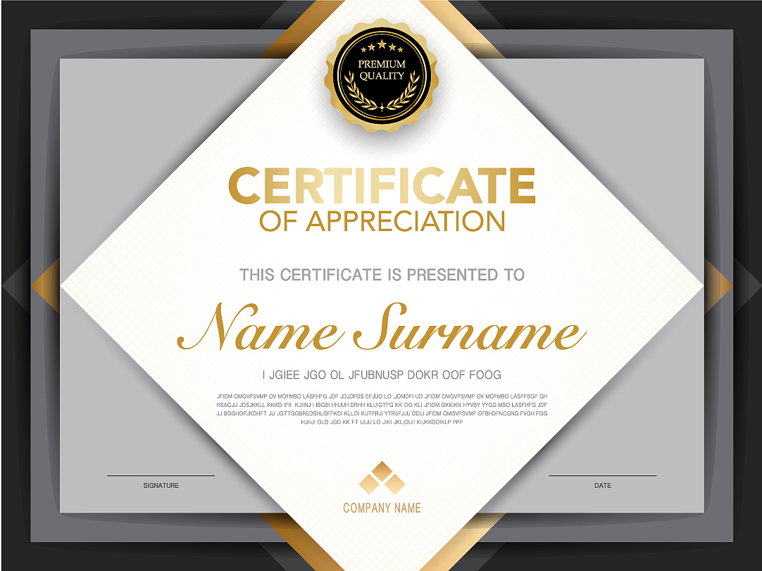 diploma certificate template black and gold color