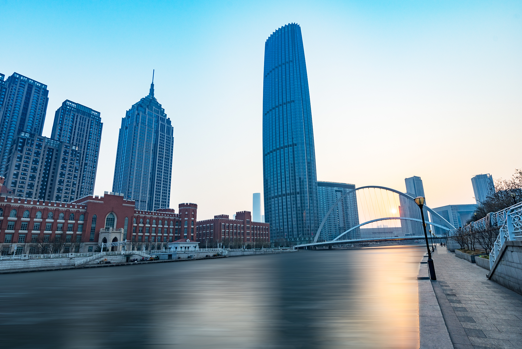 tianjin central district along hai river
