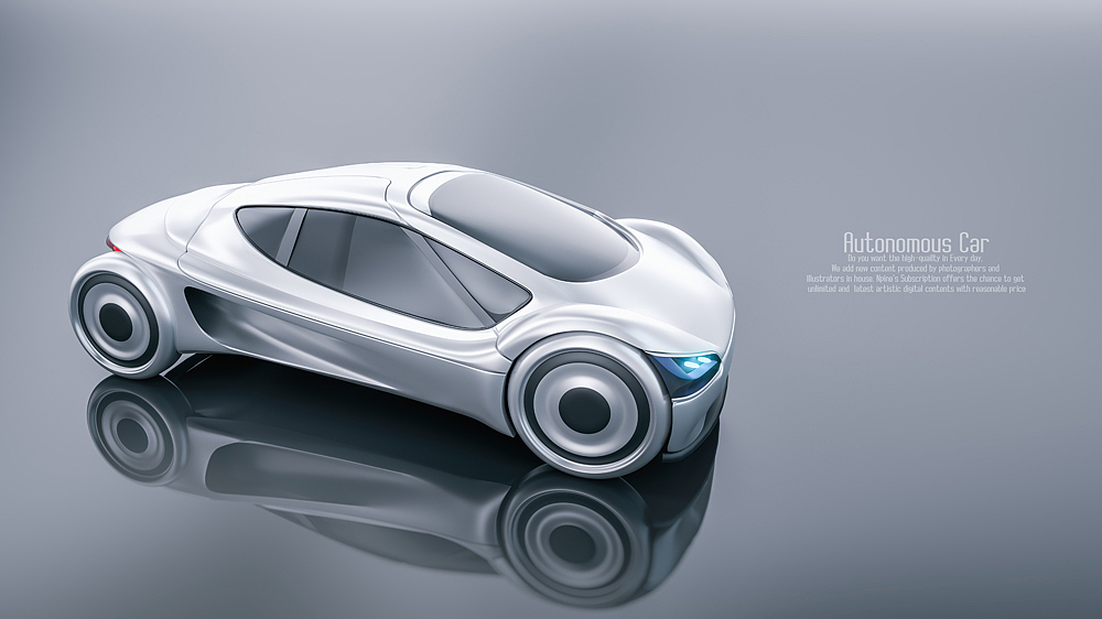 3d digital illustration of futuristic autonomous car