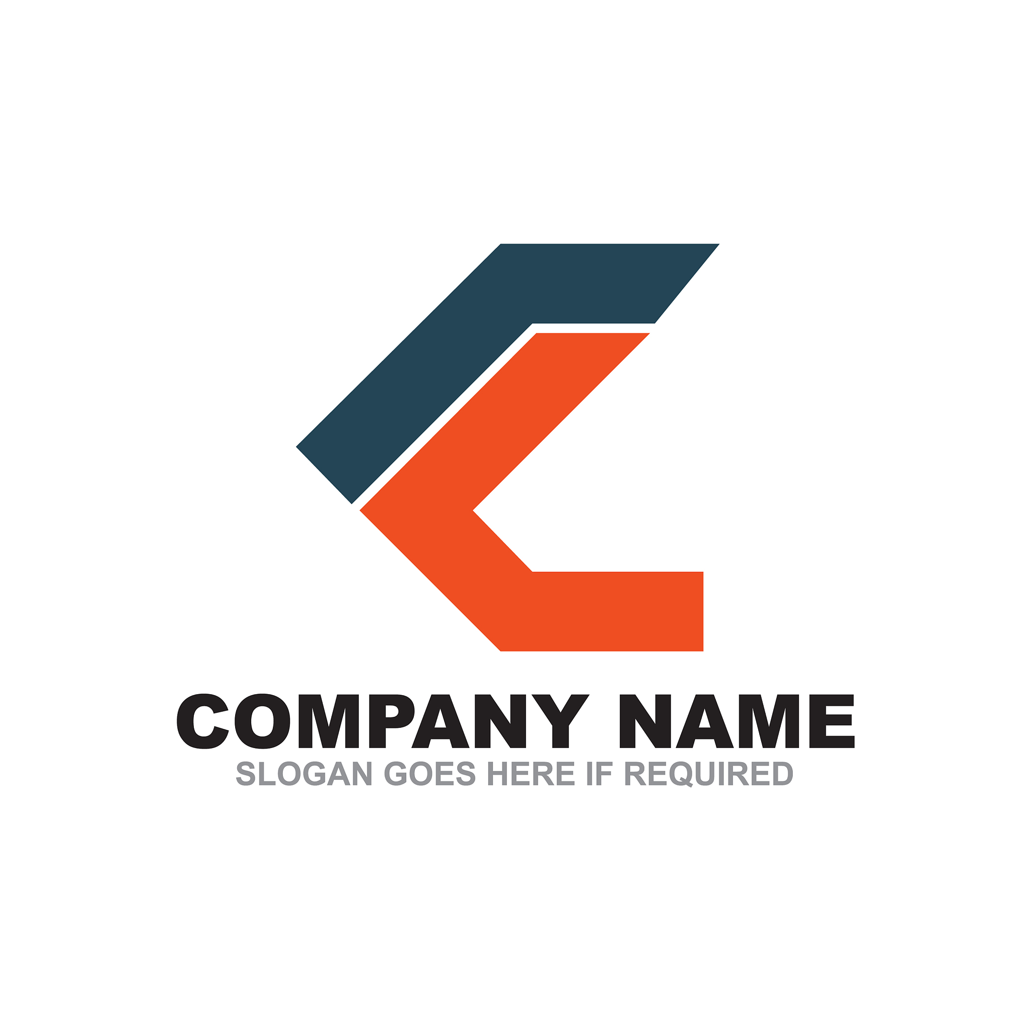 c letter initial logo design template
