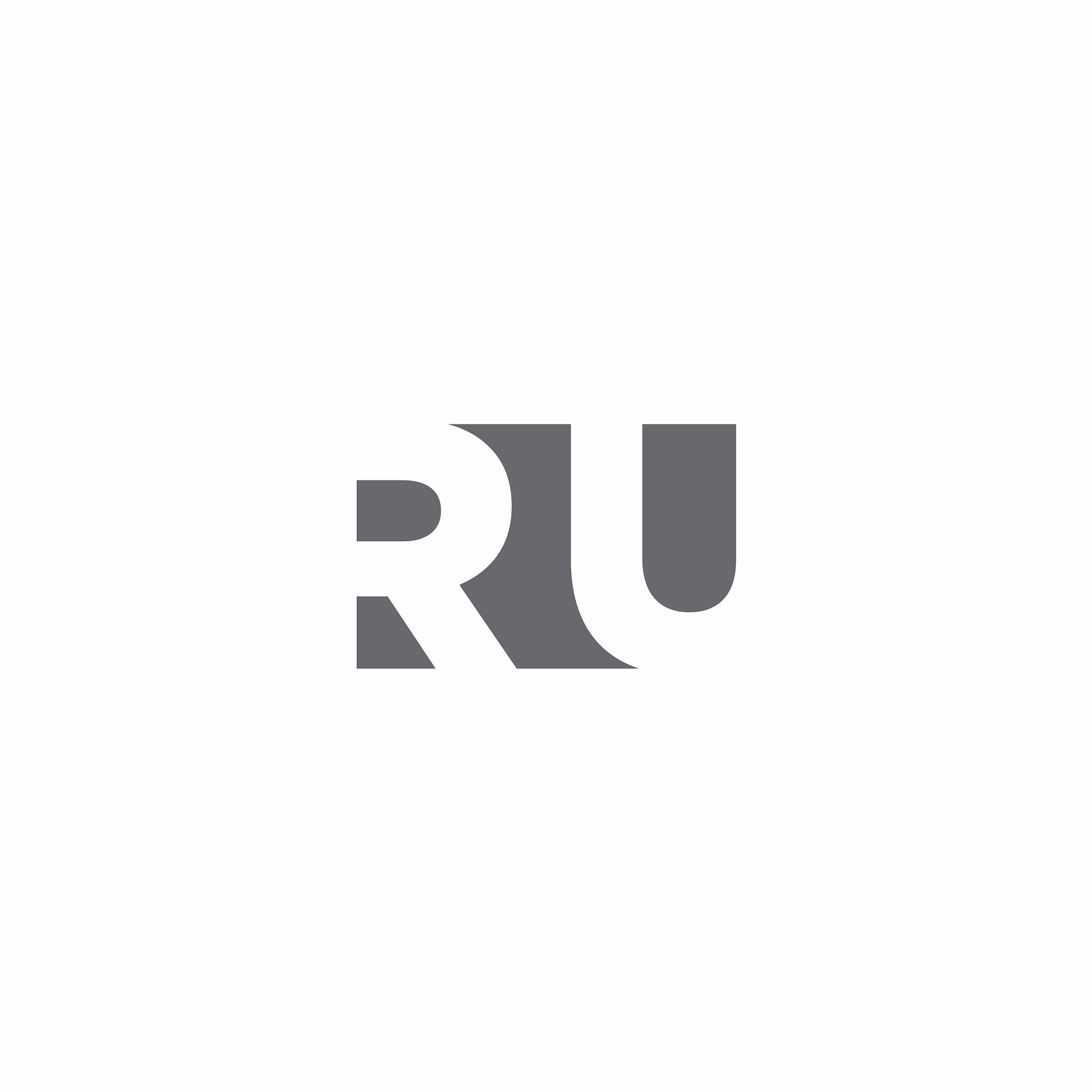 ru logo monogram with negative space style design