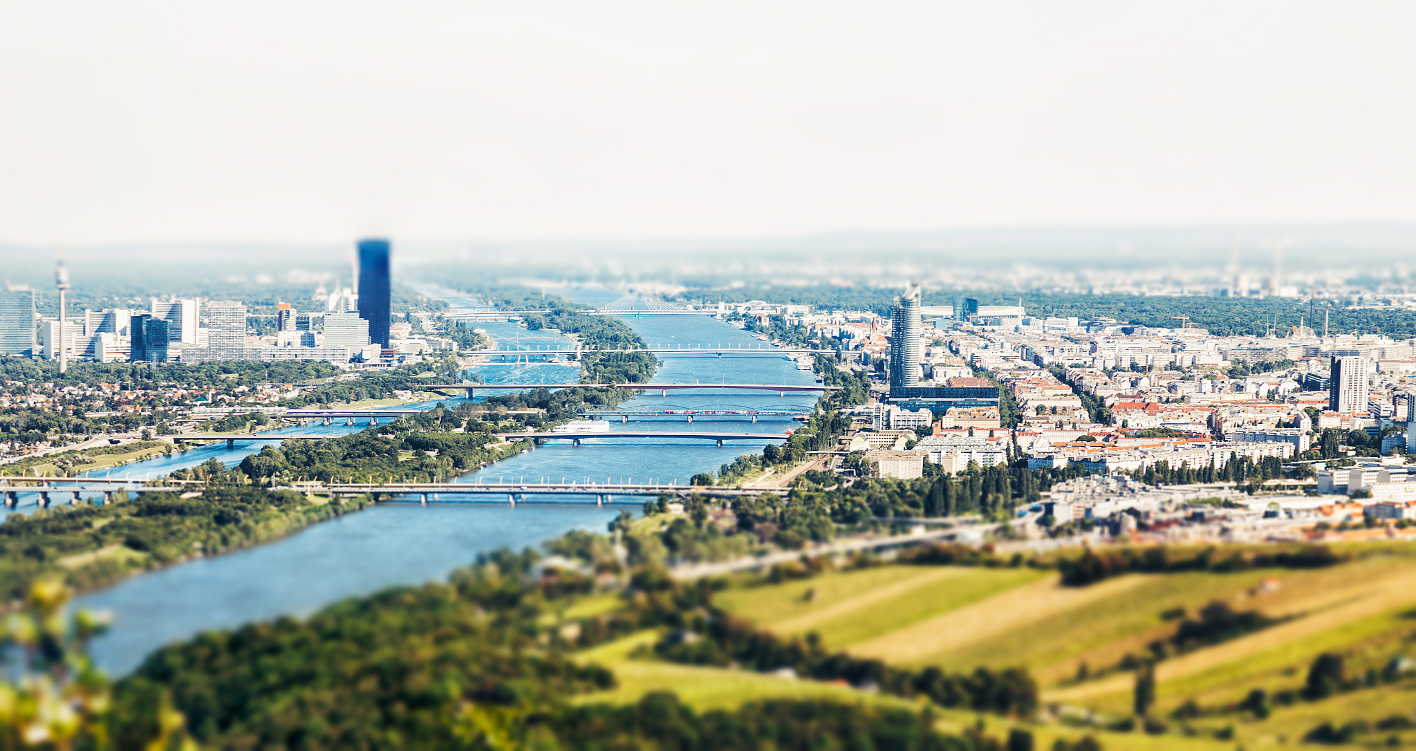 panoramic view of vienna, austria from kahlenberg