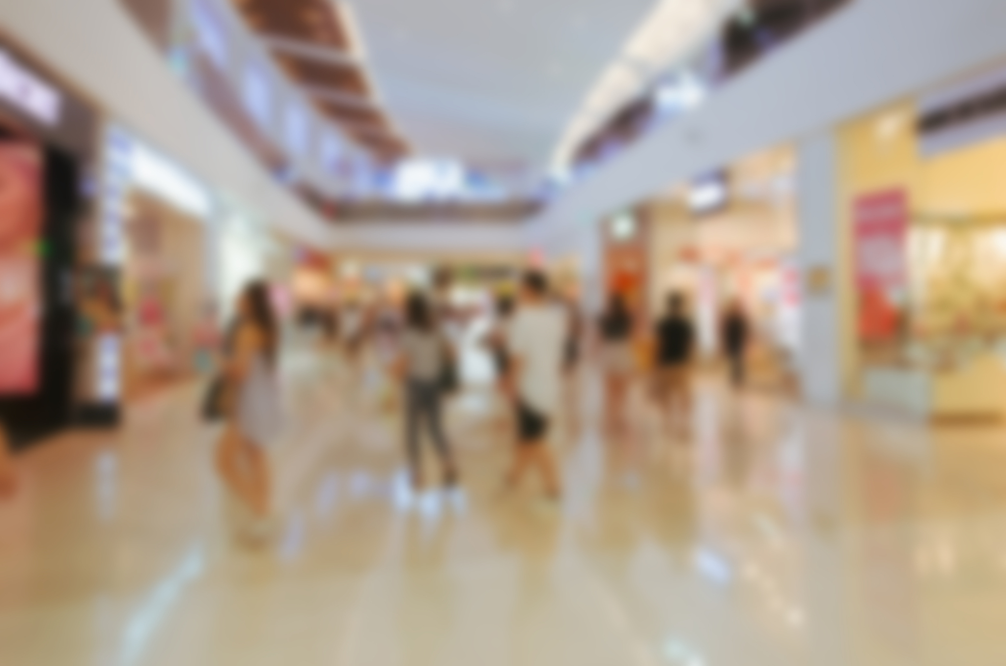 blurred people shopping mall