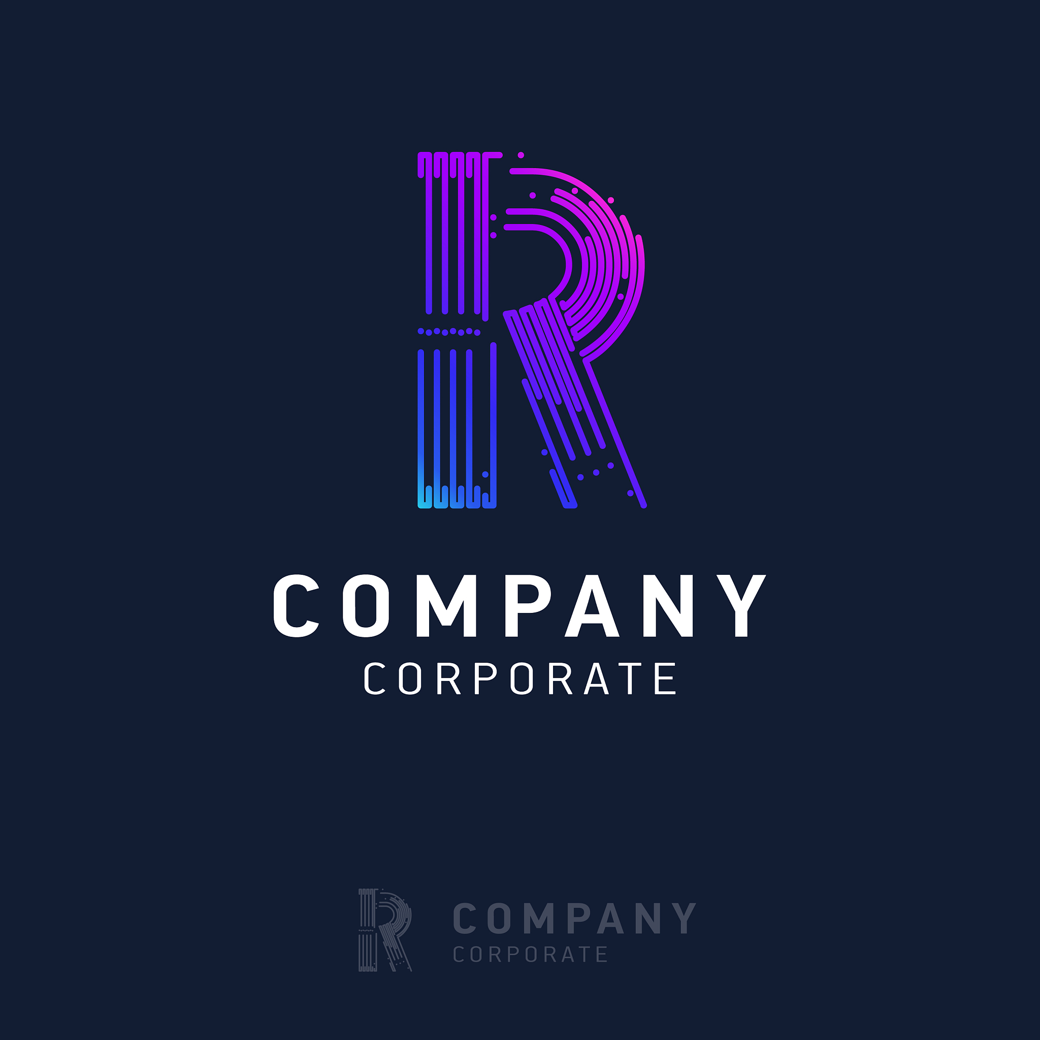 r company logo design with visiting card