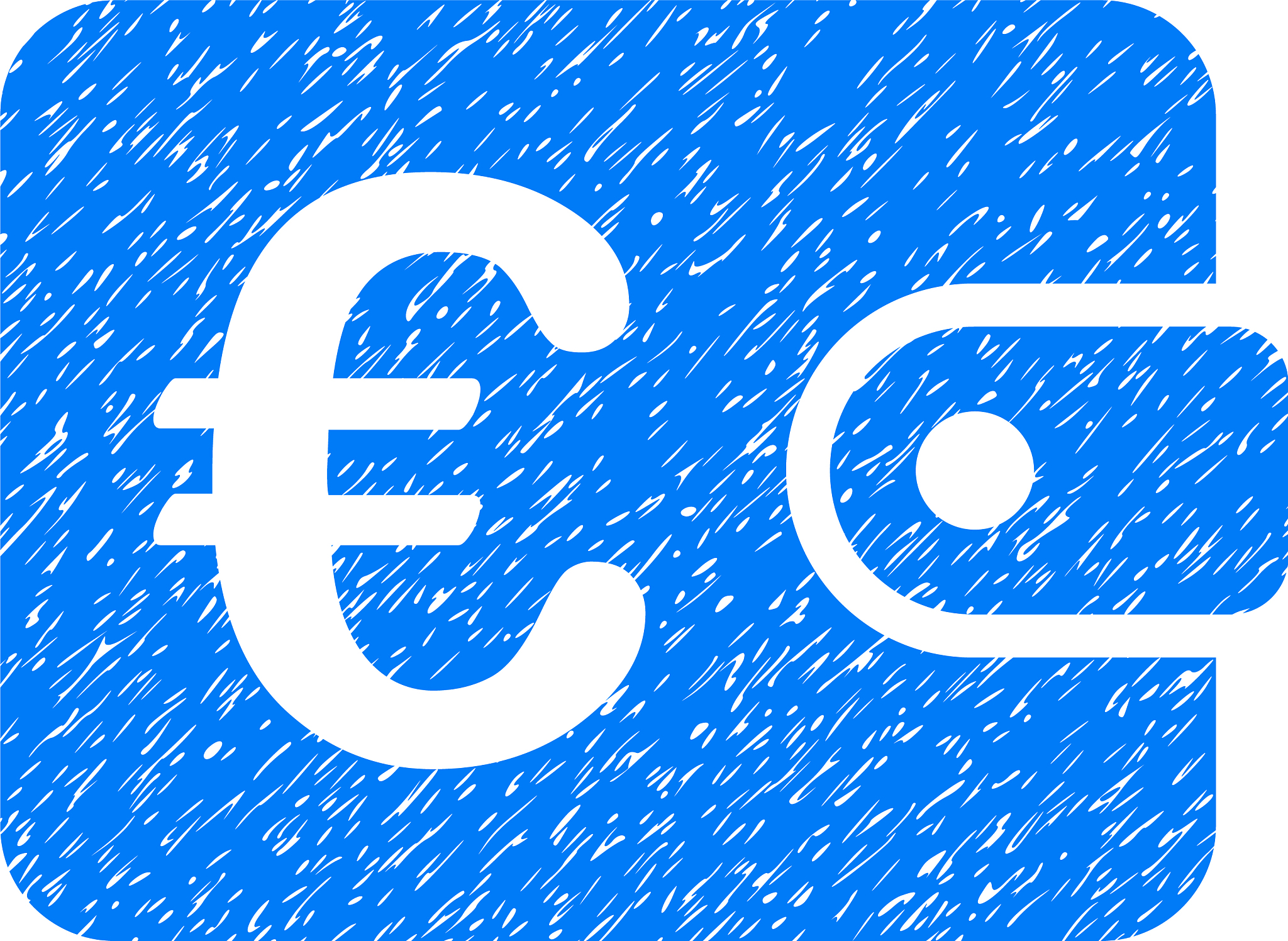 euro purse grunge icon