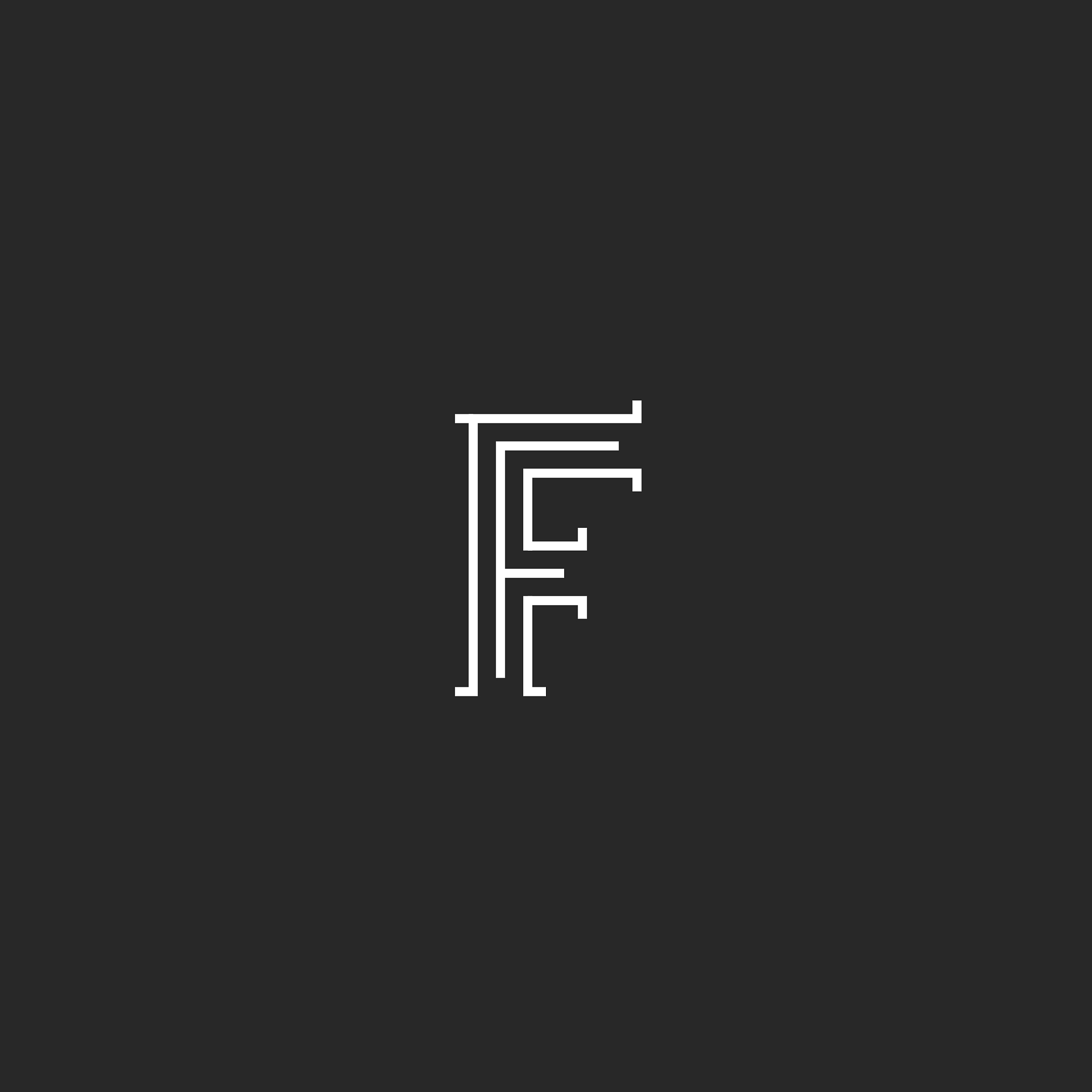 medieval letter f logo monogram vintage graphic