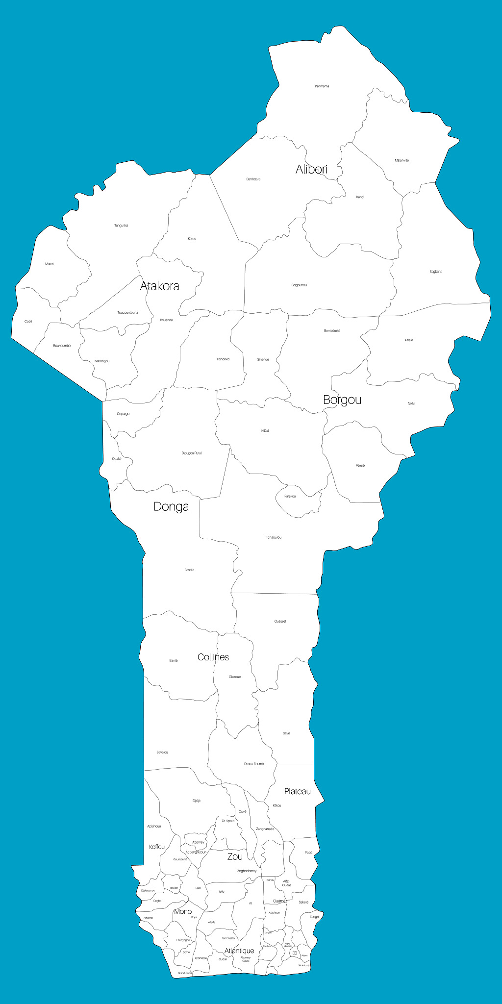 detailed map of benin