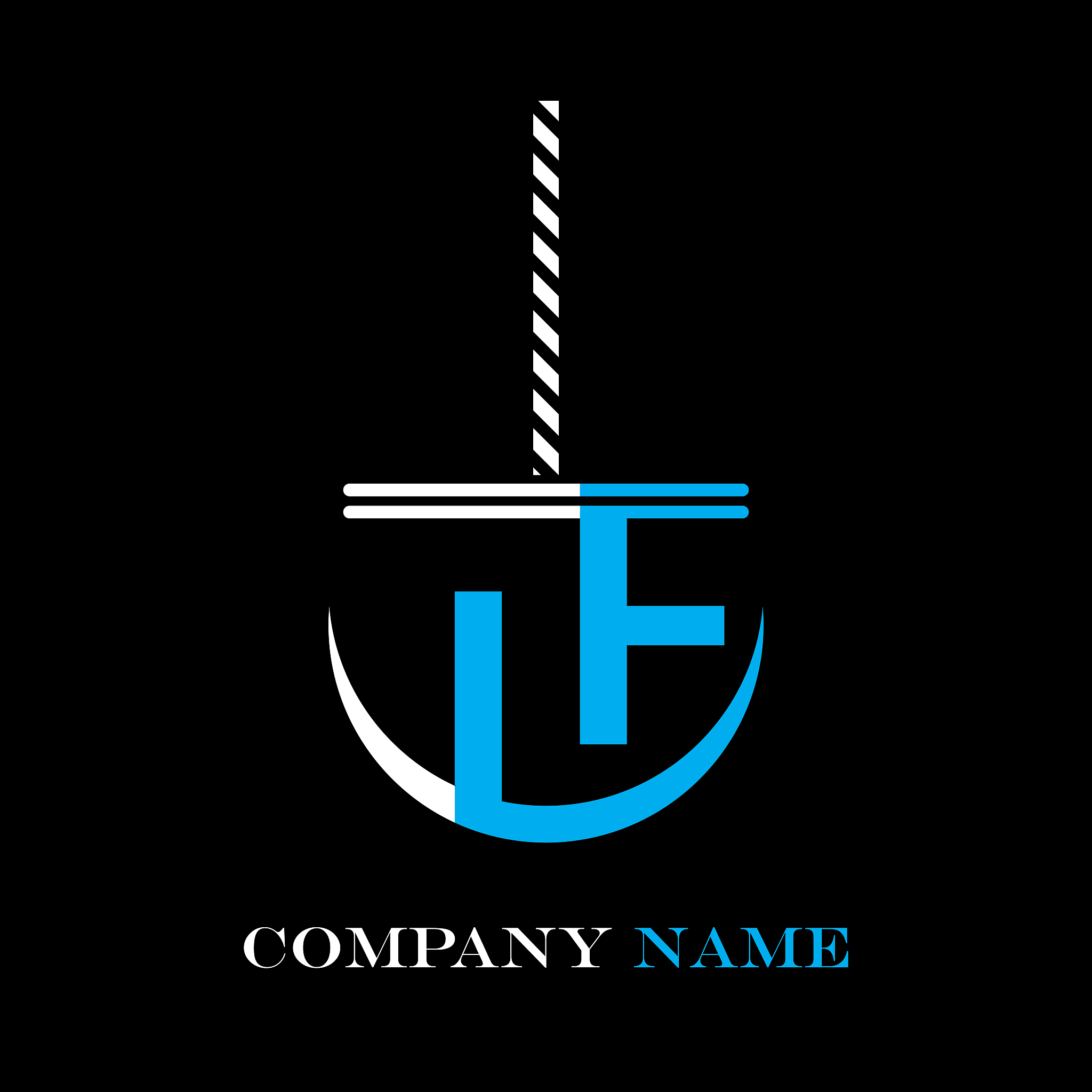 abstract vector logo design with l and f letters.