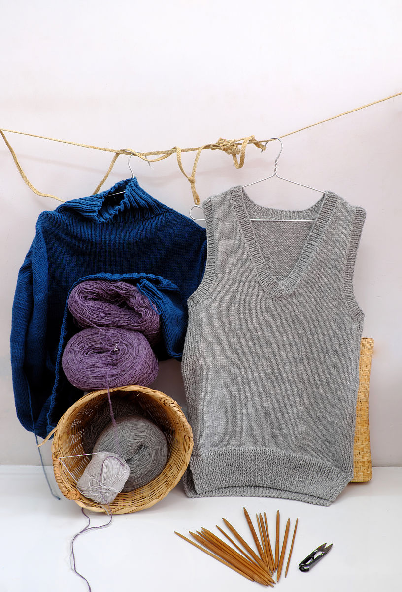 如何织毛衣背心