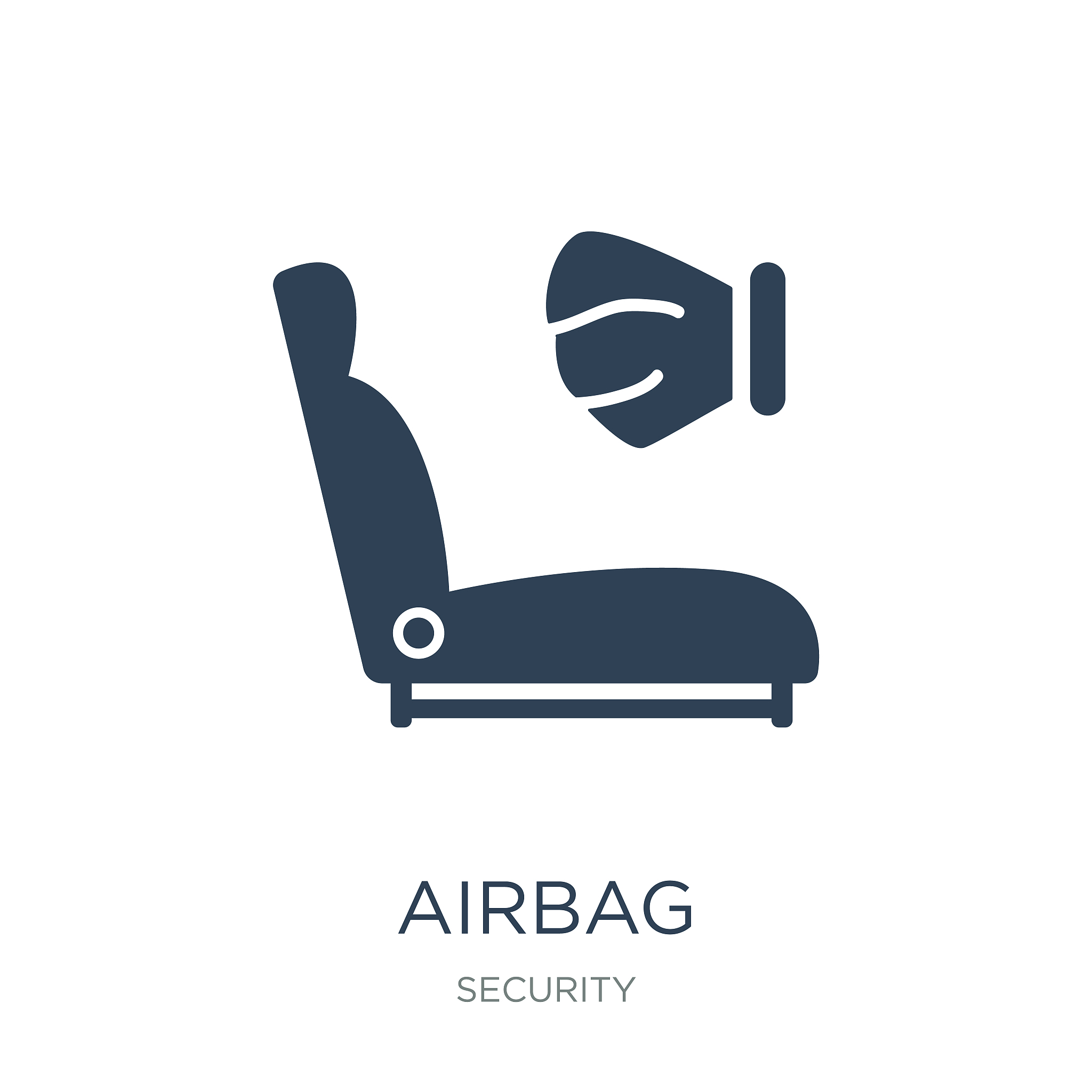 airbag icon vector on white background, airbag trendy filled ico