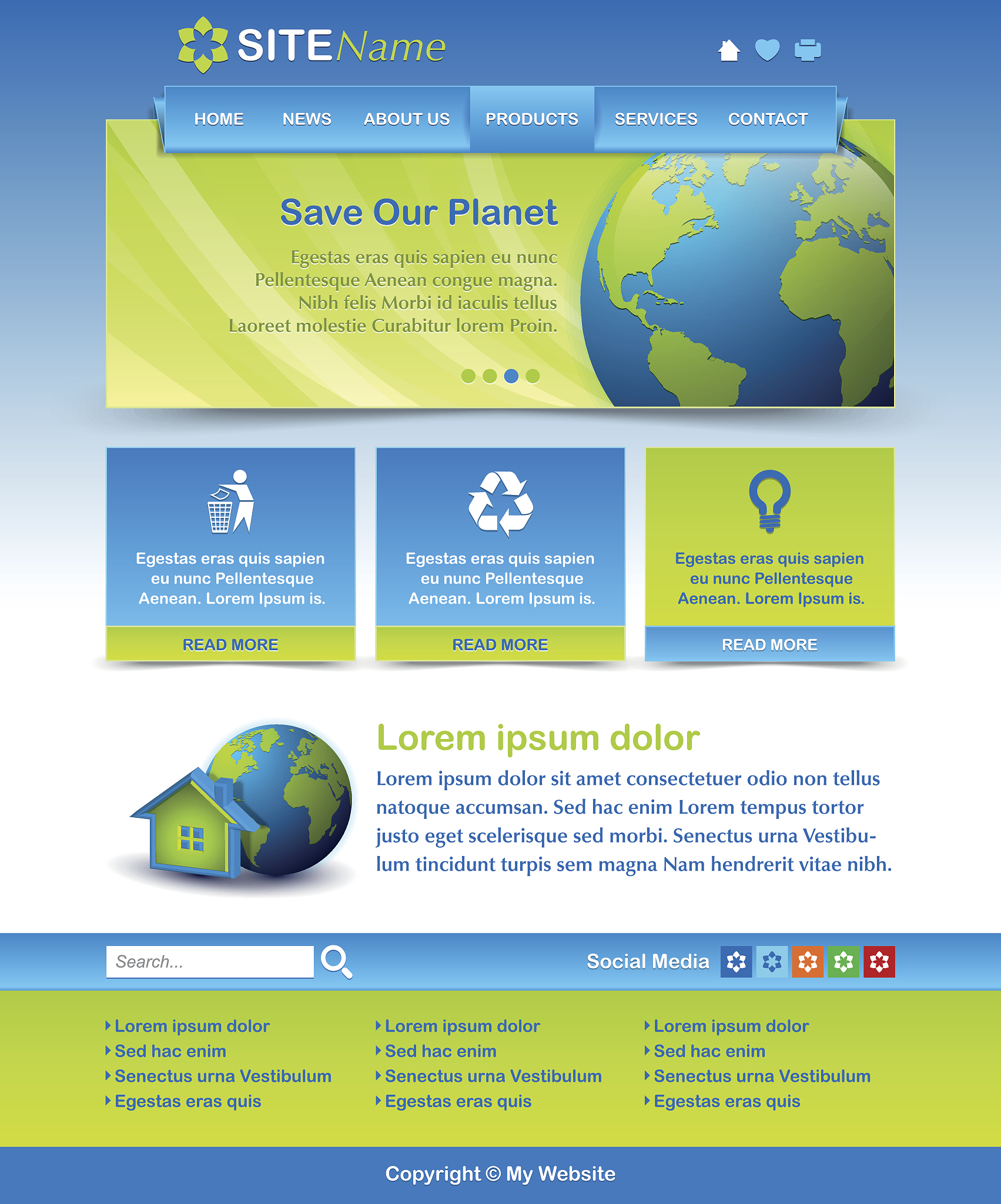 website template layout