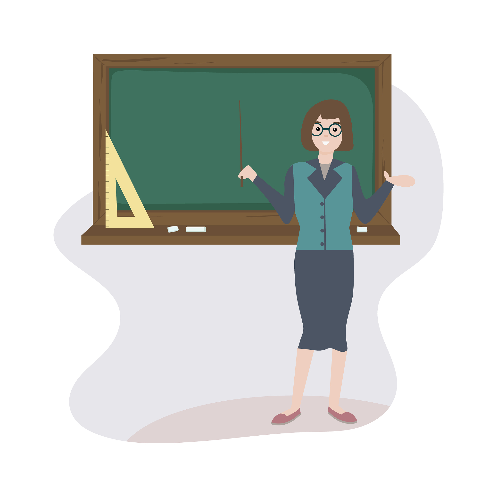 school teacher. woman teaches science and mathematics at school.