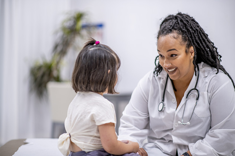 child medical appointment stock photo