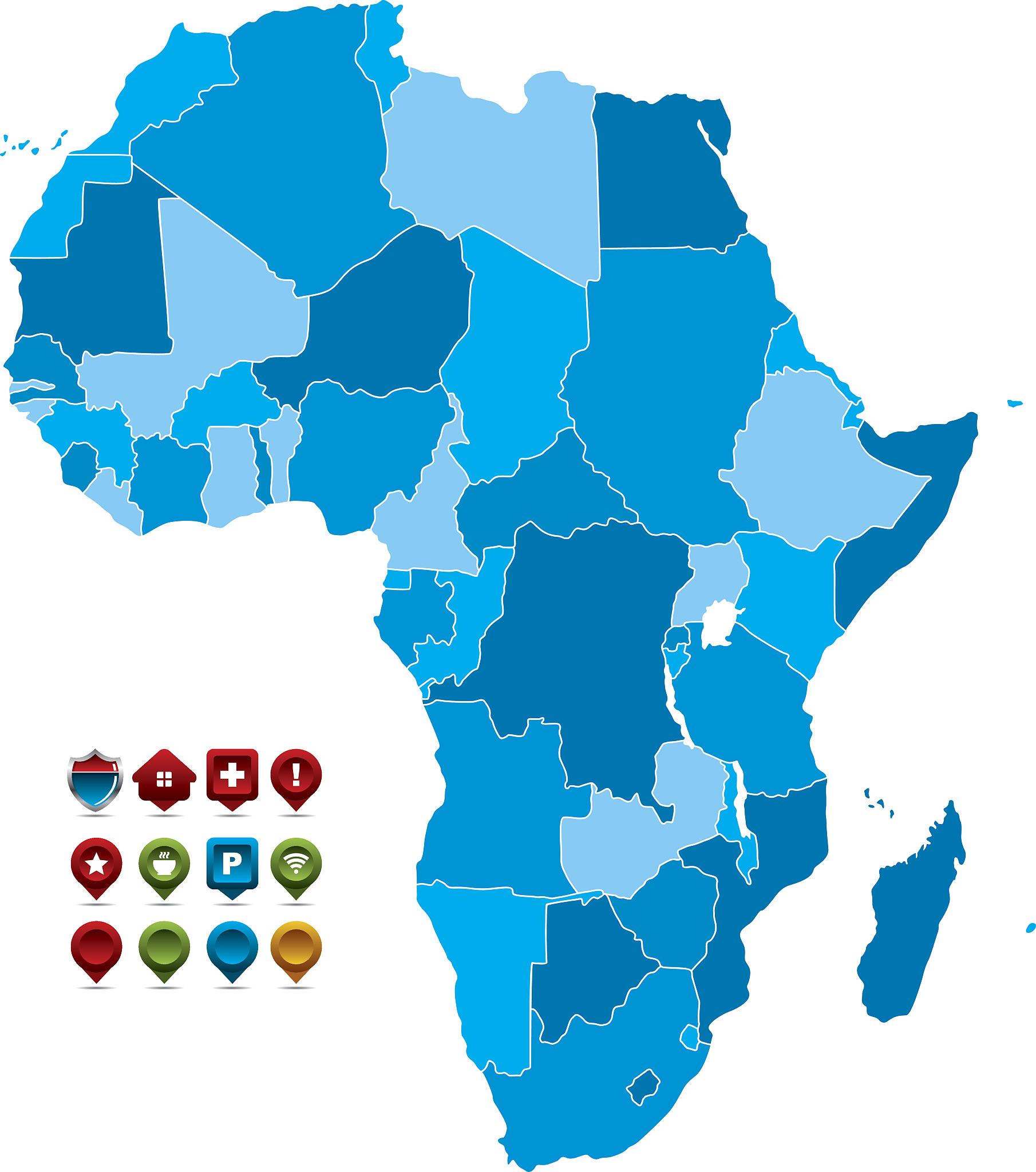 blue africa map