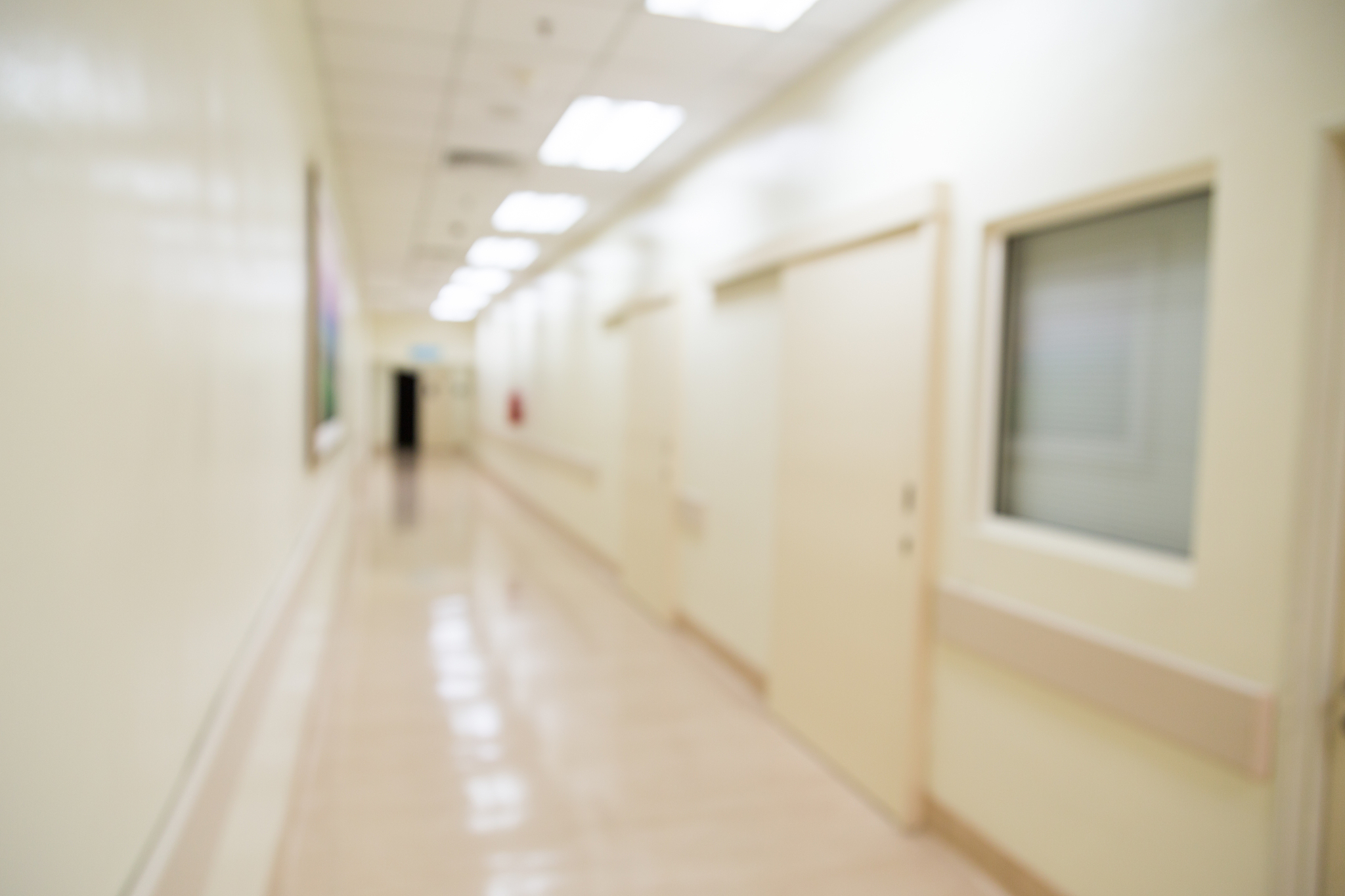defocused hospital corridor