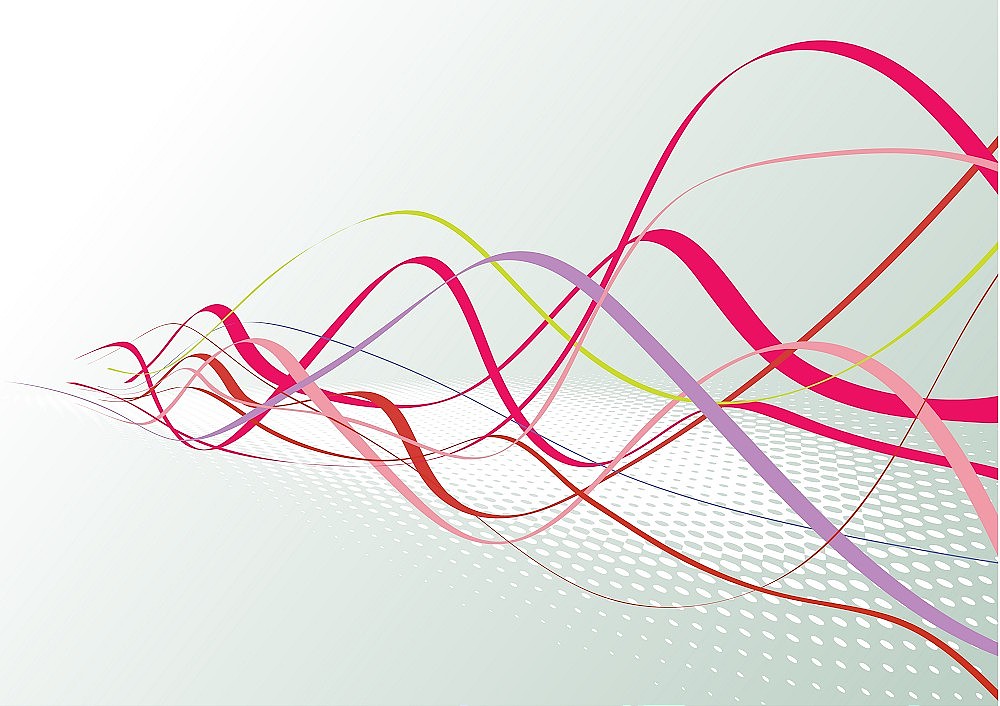abstract lines background: composition of colored curved lines -