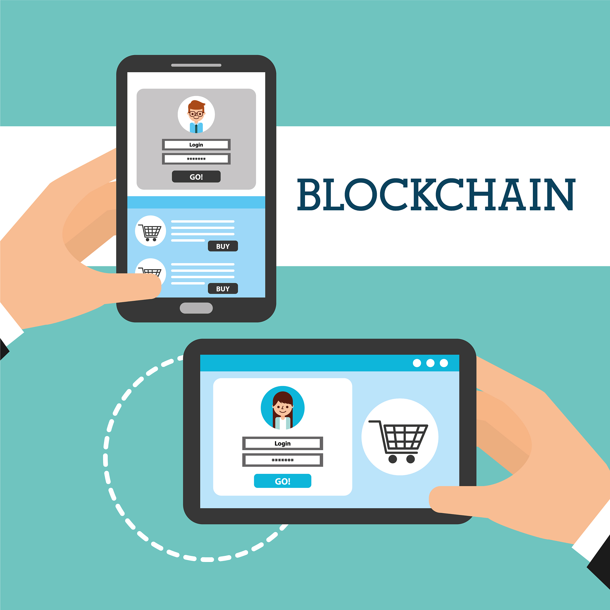 hands with devices website virtual wallet