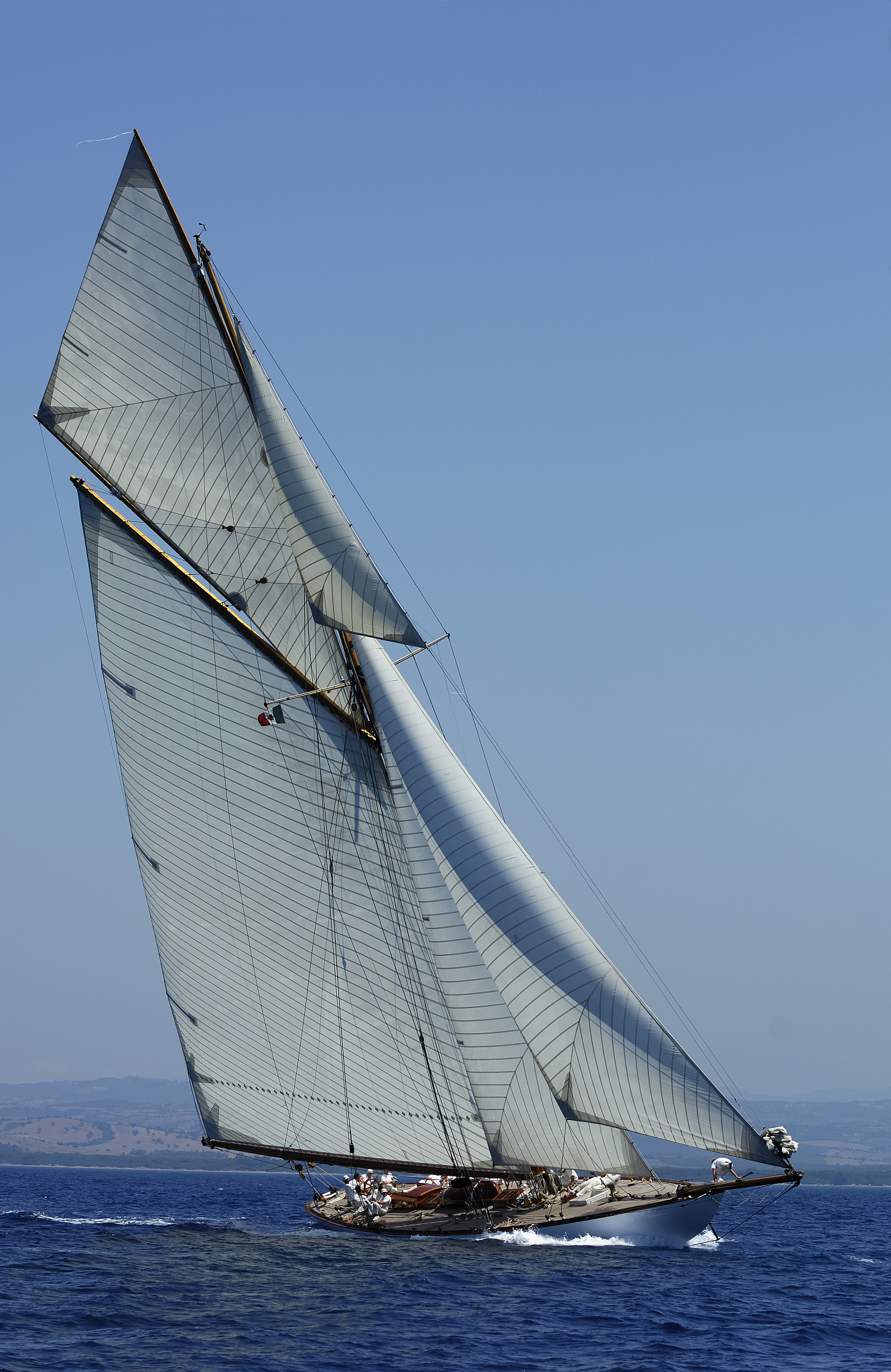 sailing yacht in the wind