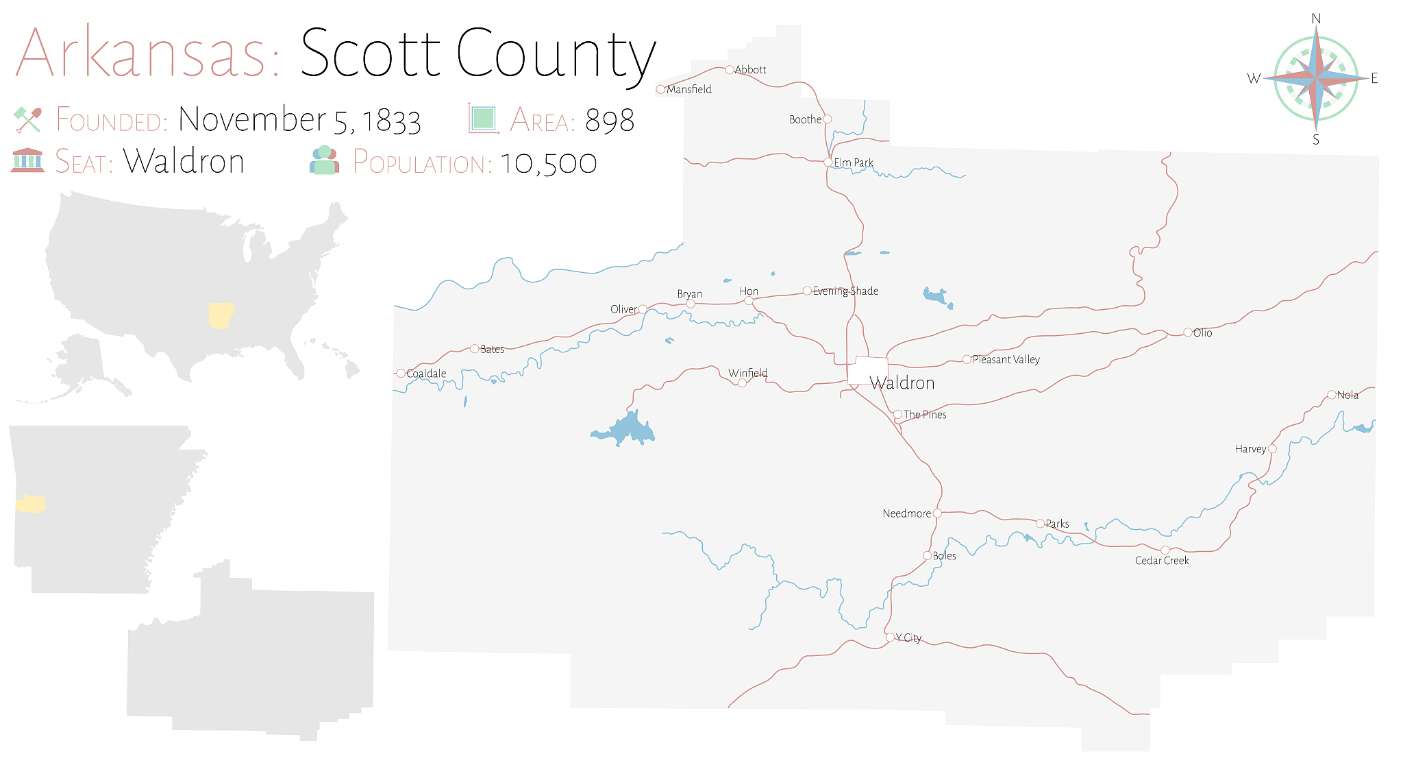 map of scott county in arkansas